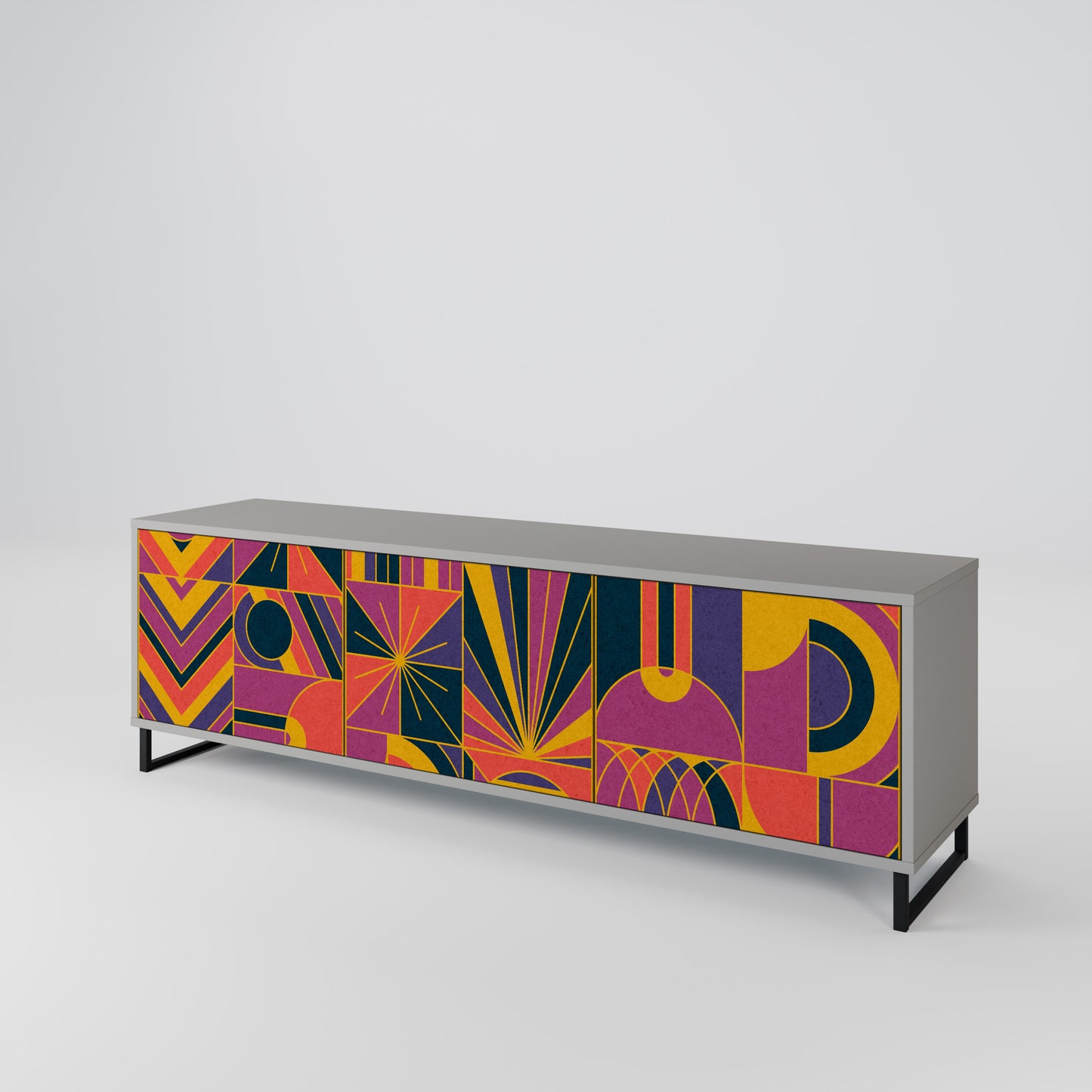 ELECTRIC PATTERNS 3-Door TV Cabinet