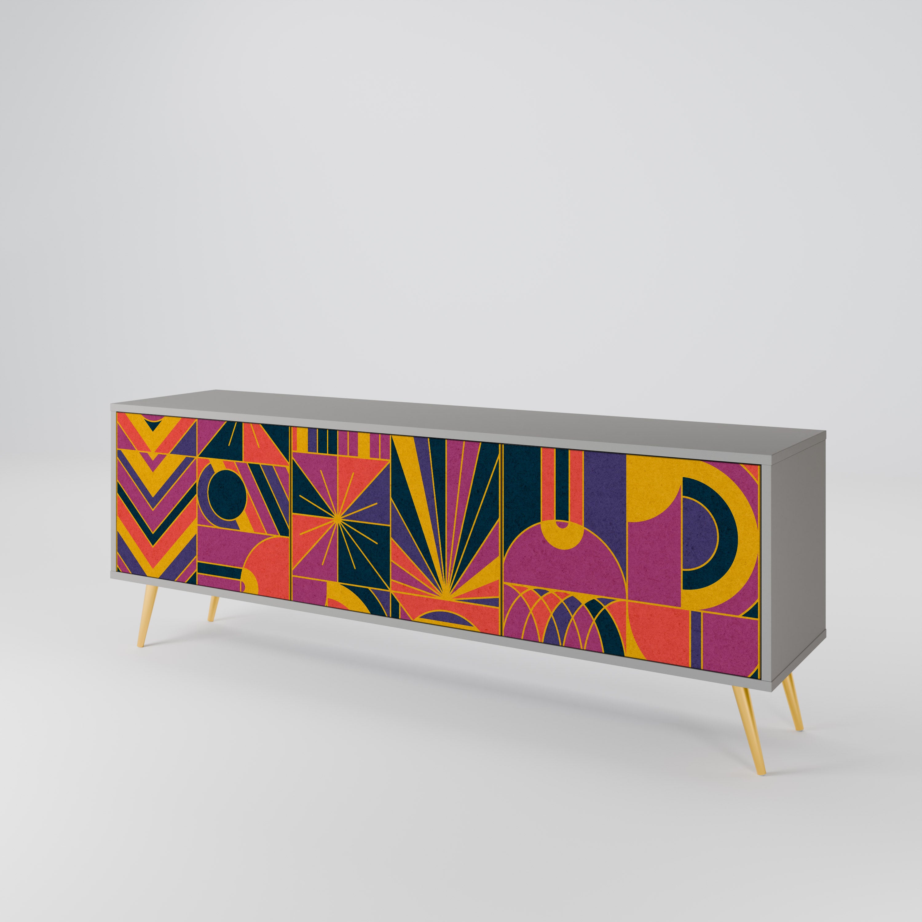 ELECTRIC PATTERNS 3-Door TV Cabinet