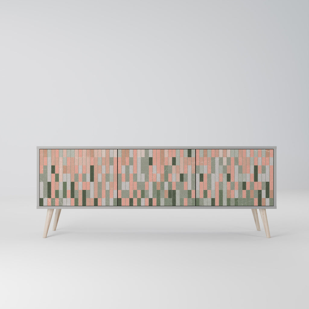 CONSTRUIRE L'AVENIR Meuble TV 3 portes en finition grise