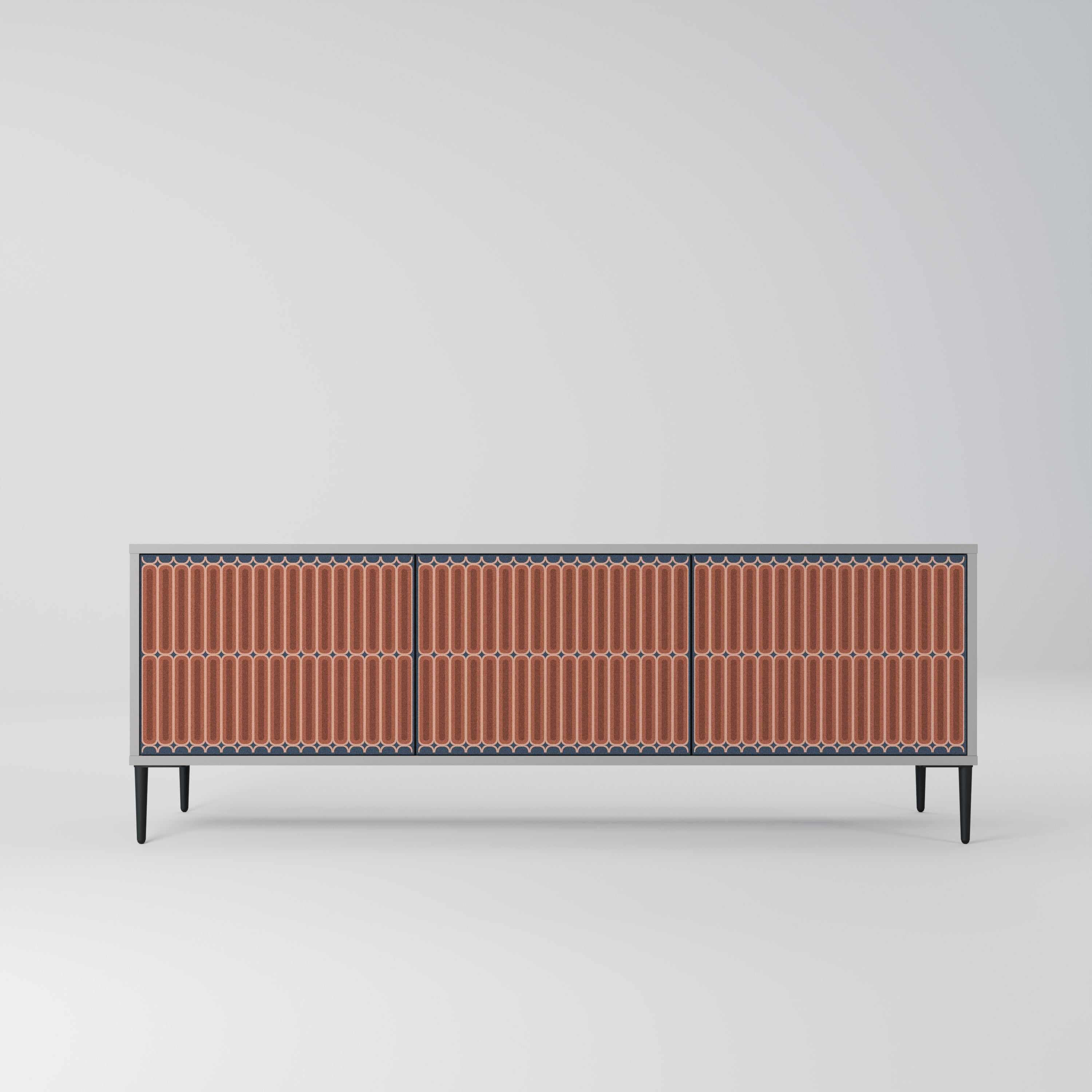 Meuble TV 3 portes HYPNOTIC GATE, finition grise