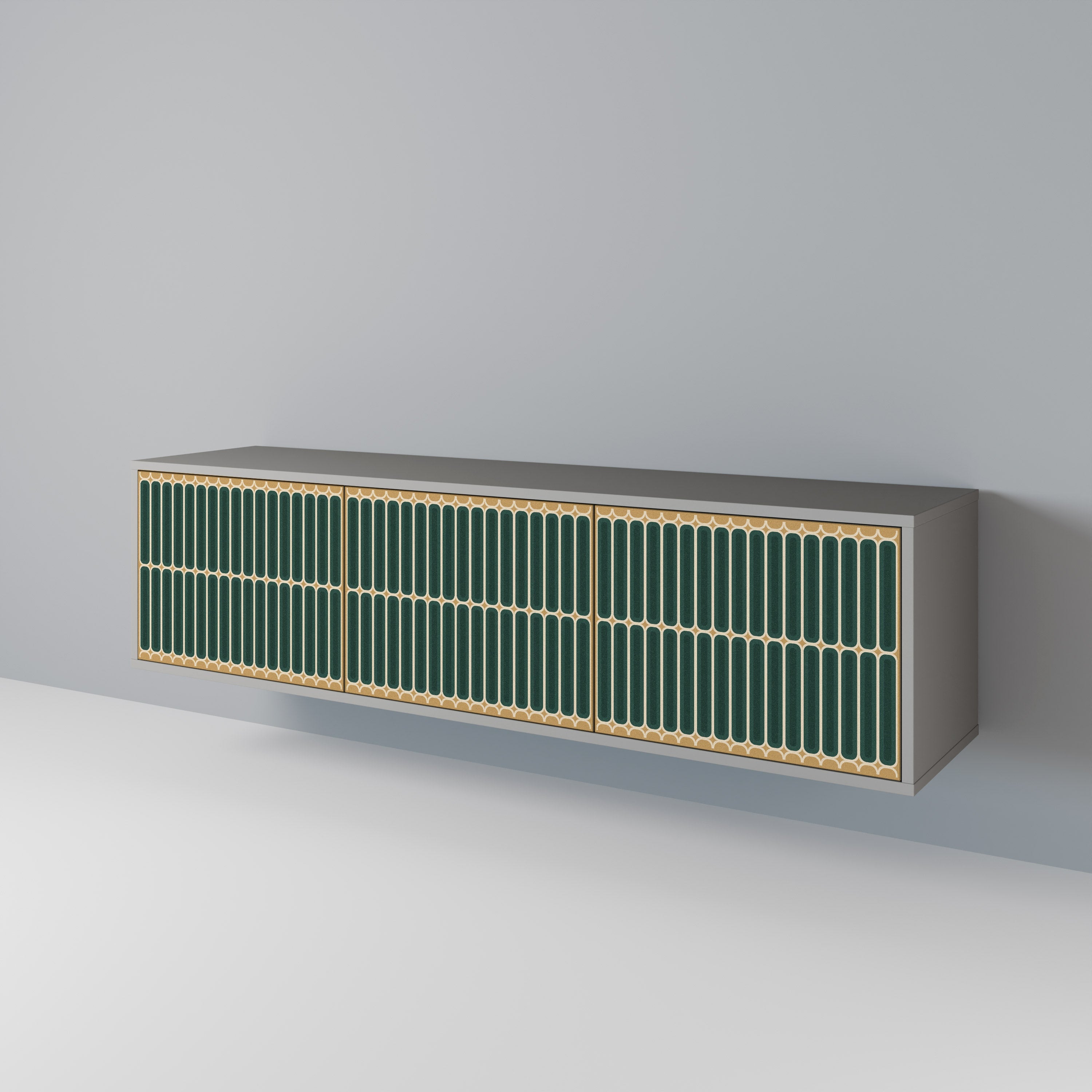 Meuble TV 3 portes ILUSION GATE finition grise