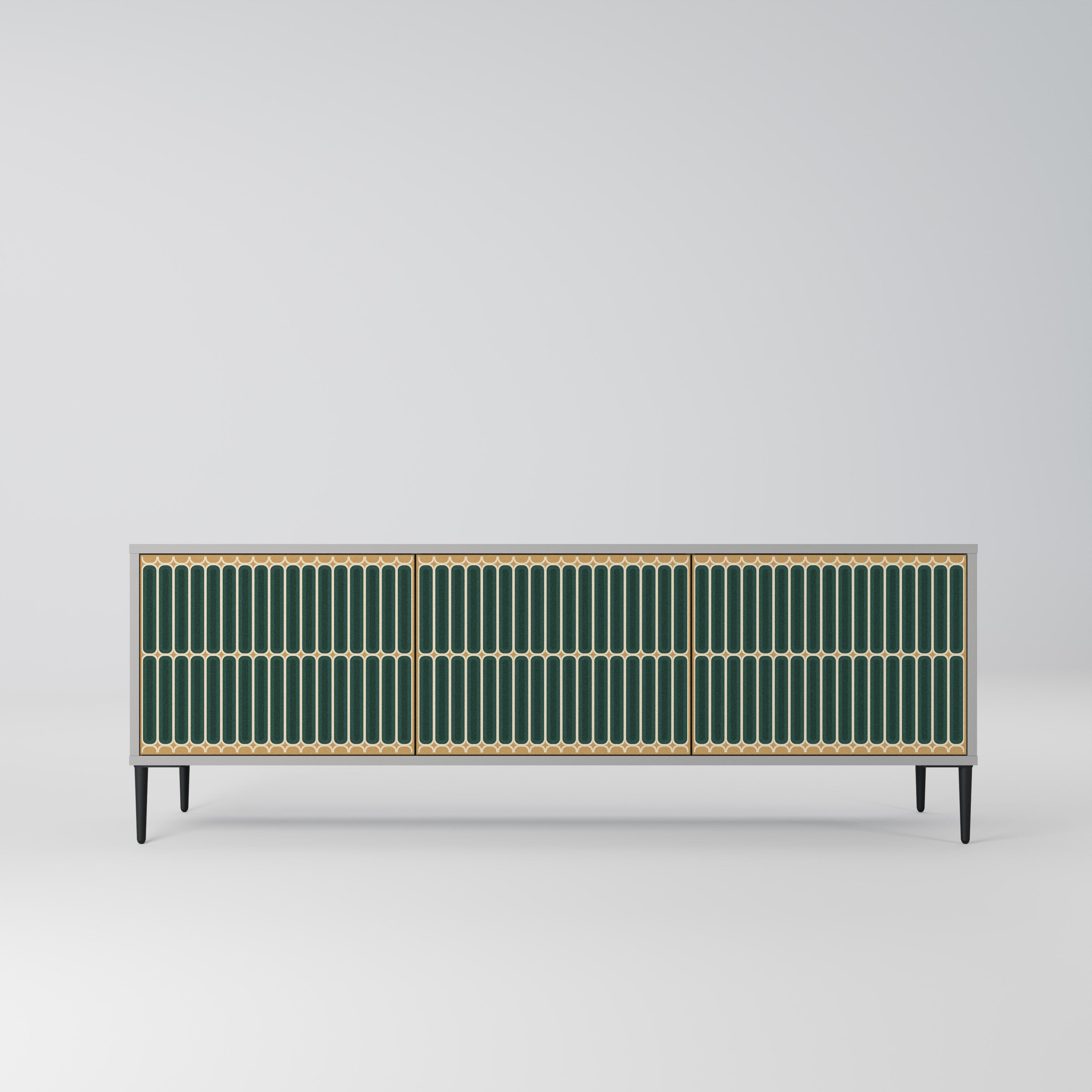 Meuble TV 3 portes ILUSION GATE finition grise