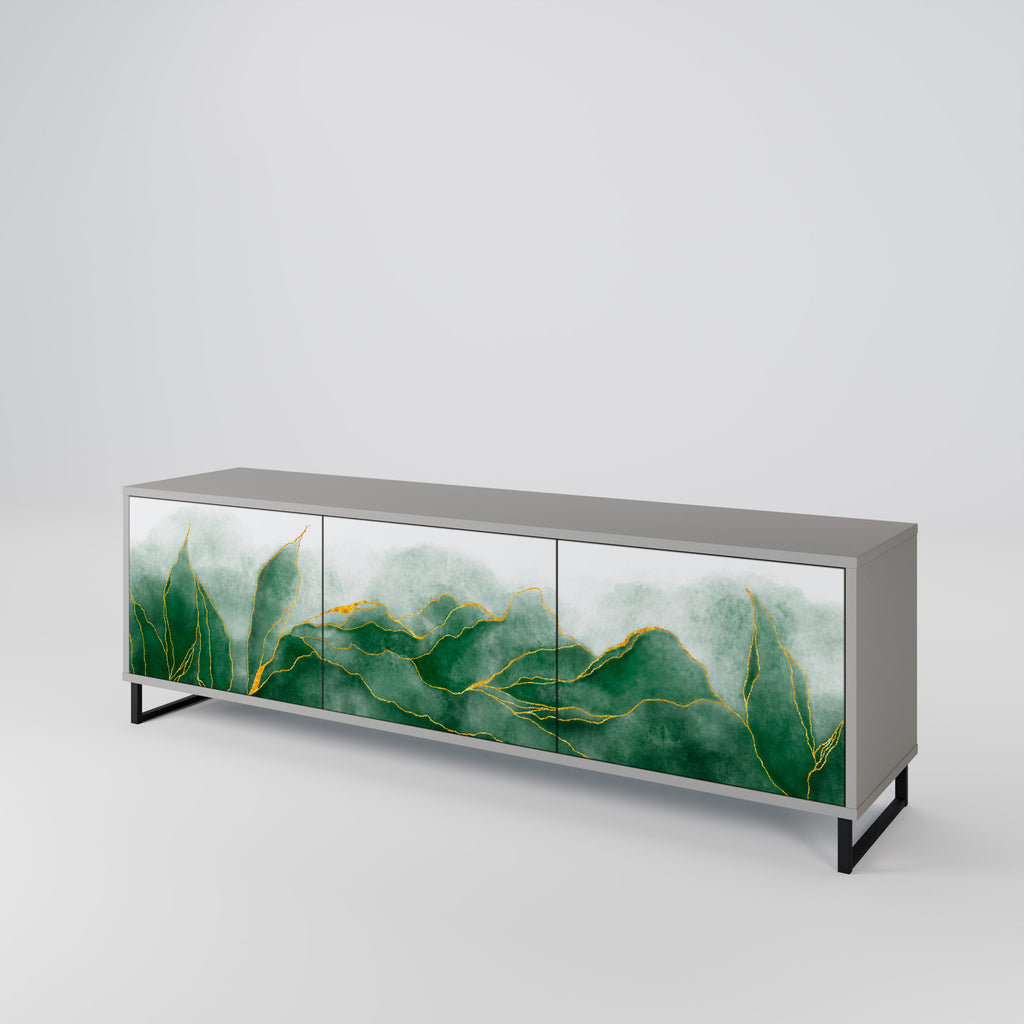 Meuble TV 3 portes EXPENSIVE NATURE en finition grise