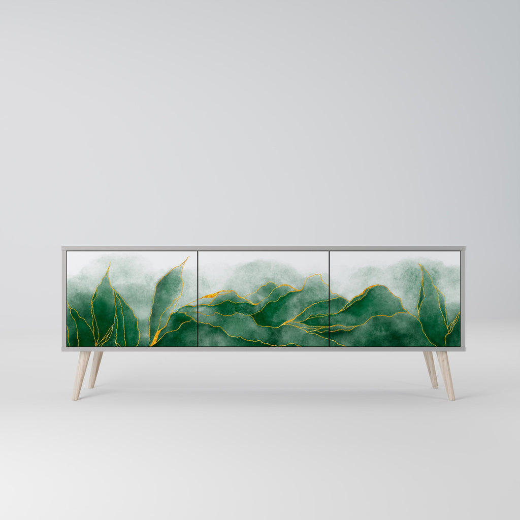 Meuble TV 3 portes EXPENSIVE NATURE en finition grise