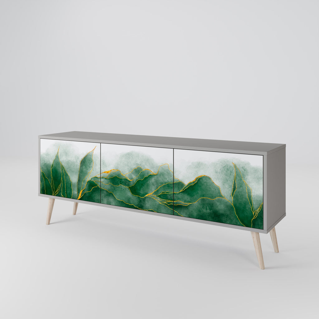 Meuble TV 3 portes EXPENSIVE NATURE en finition grise