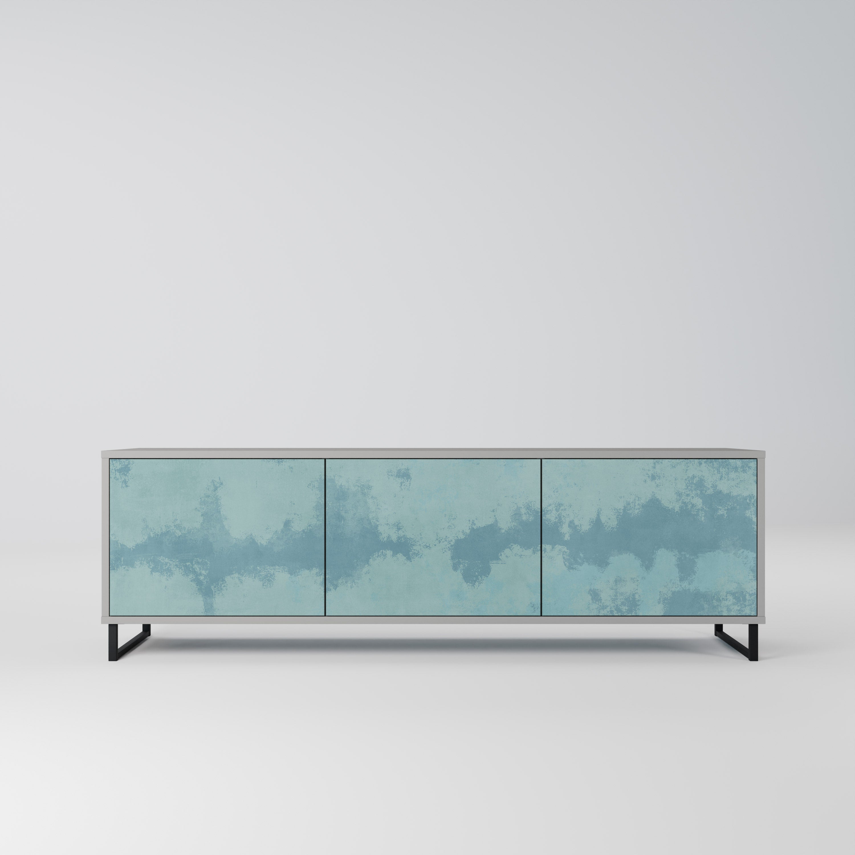 Meuble TV 3 portes SKY WASH finition grise