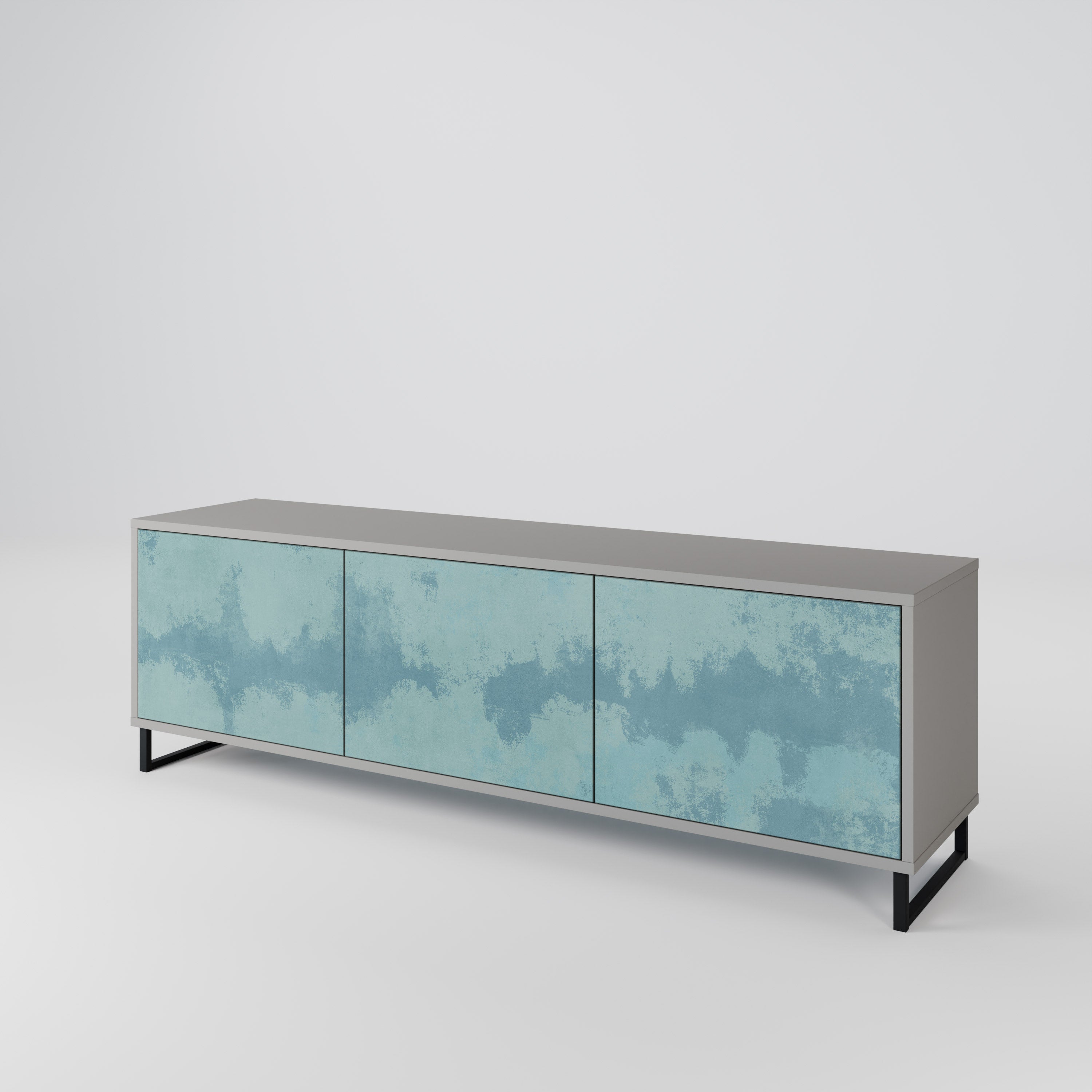 Meuble TV 3 portes SKY WASH finition grise