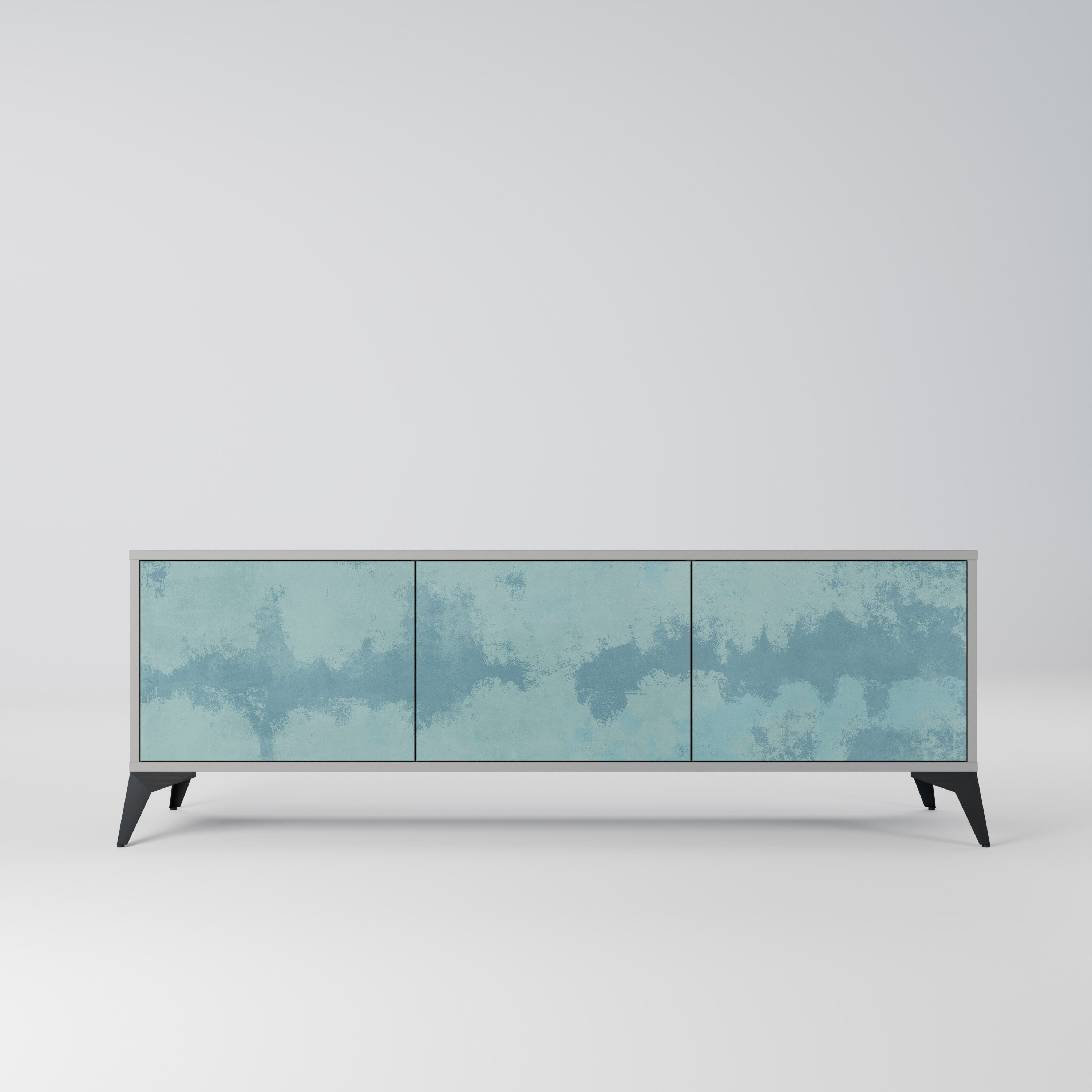 Meuble TV 3 portes SKY WASH finition grise