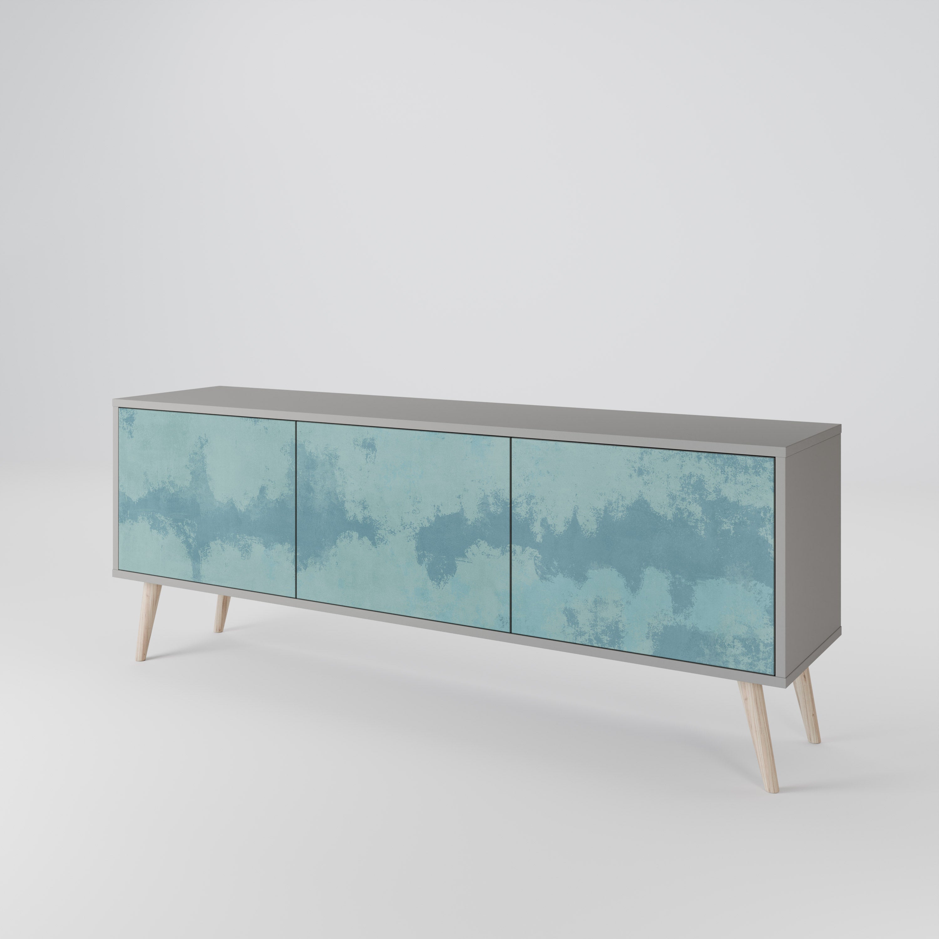 Meuble TV 3 portes SKY WASH finition grise