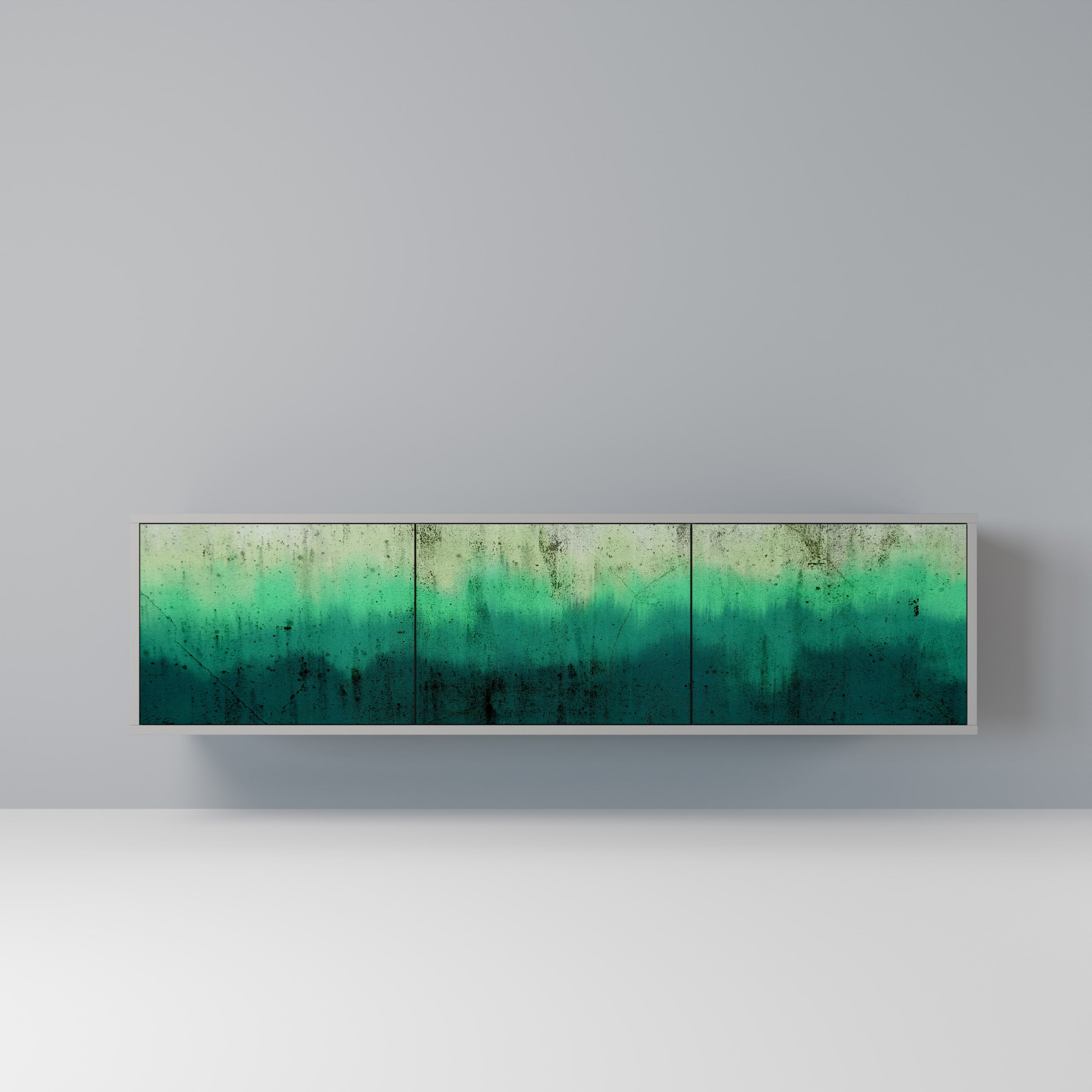 Meuble TV 3 portes NORTHERN LIGHTS, finition grise