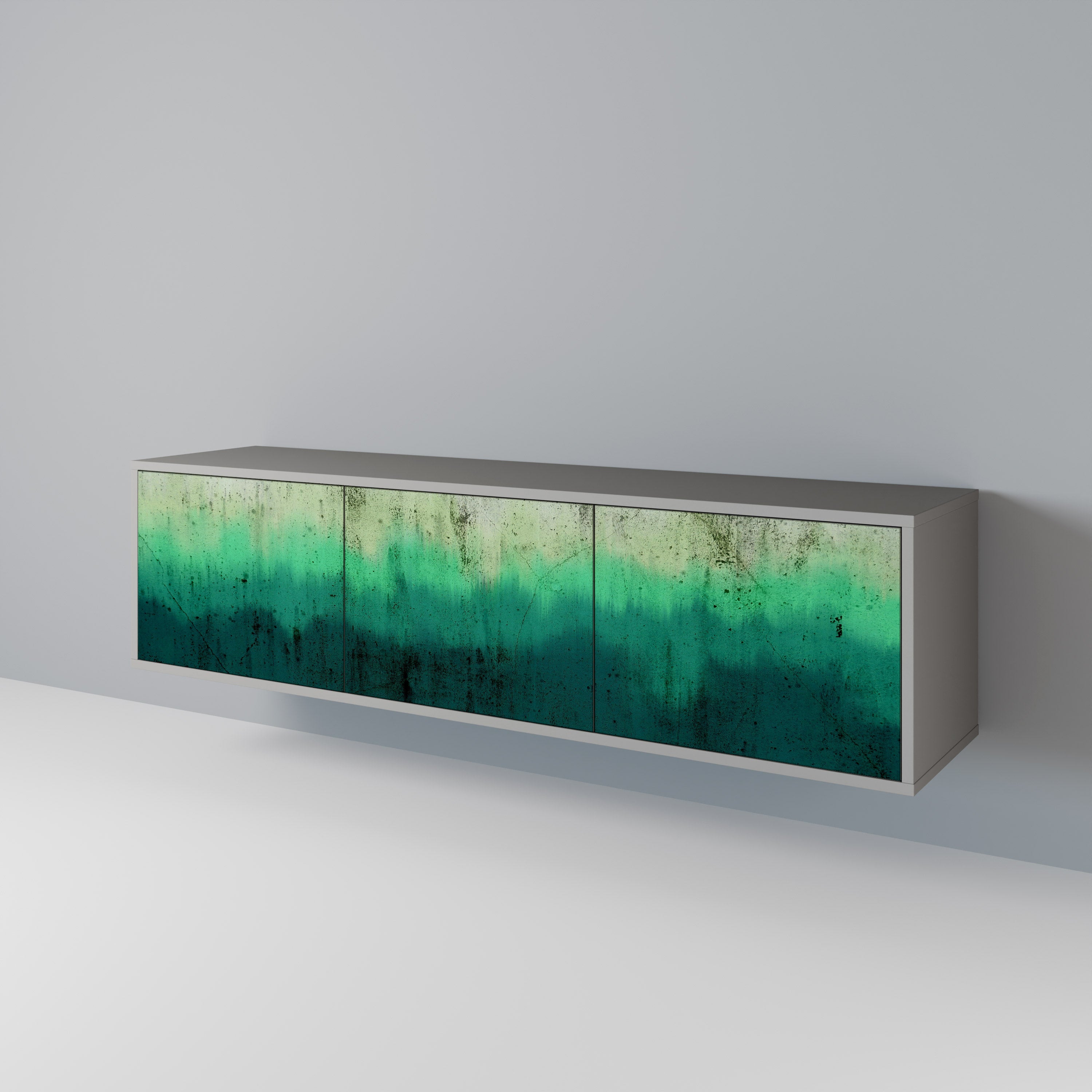 Meuble TV 3 portes NORTHERN LIGHTS, finition grise