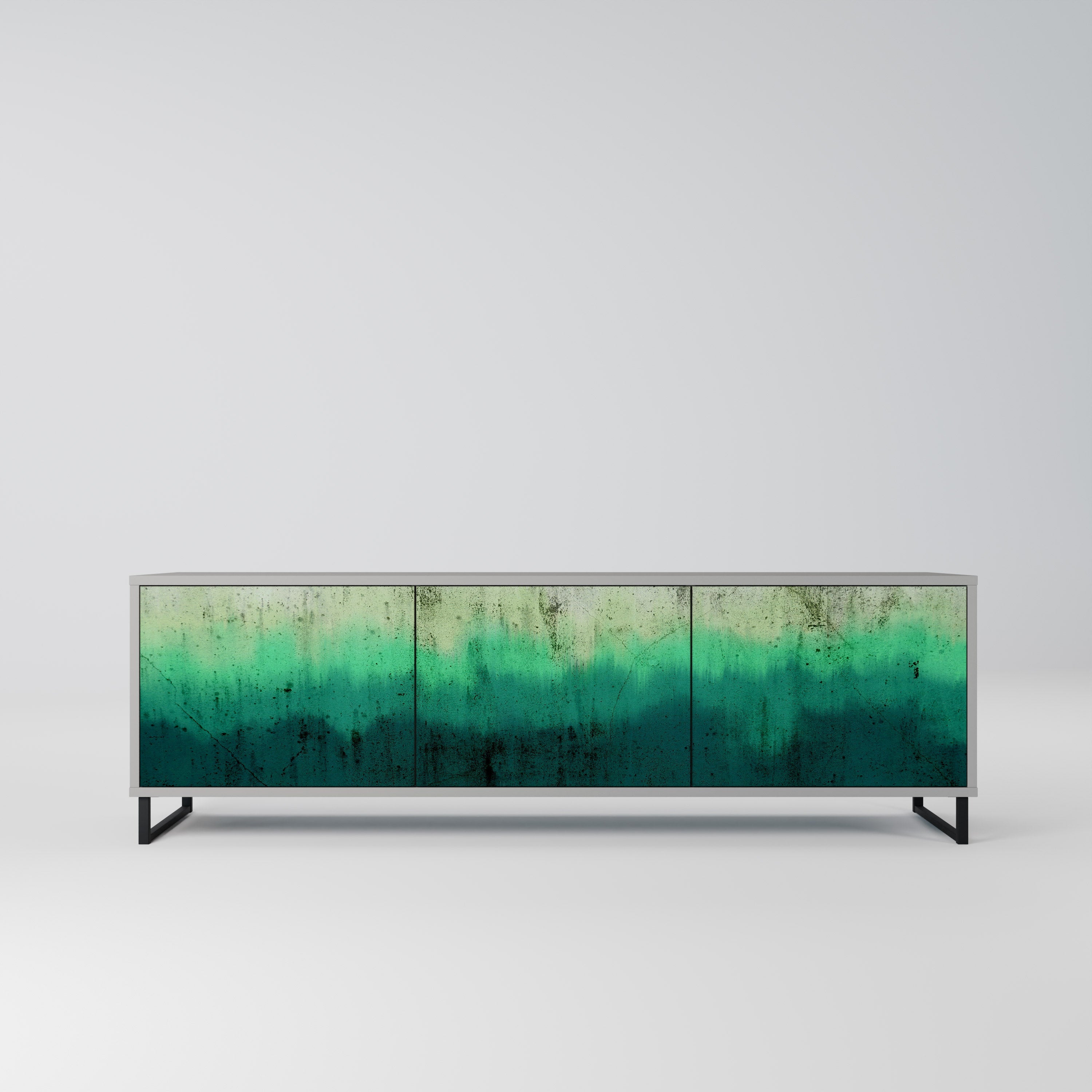 Meuble TV 3 portes NORTHERN LIGHTS, finition grise