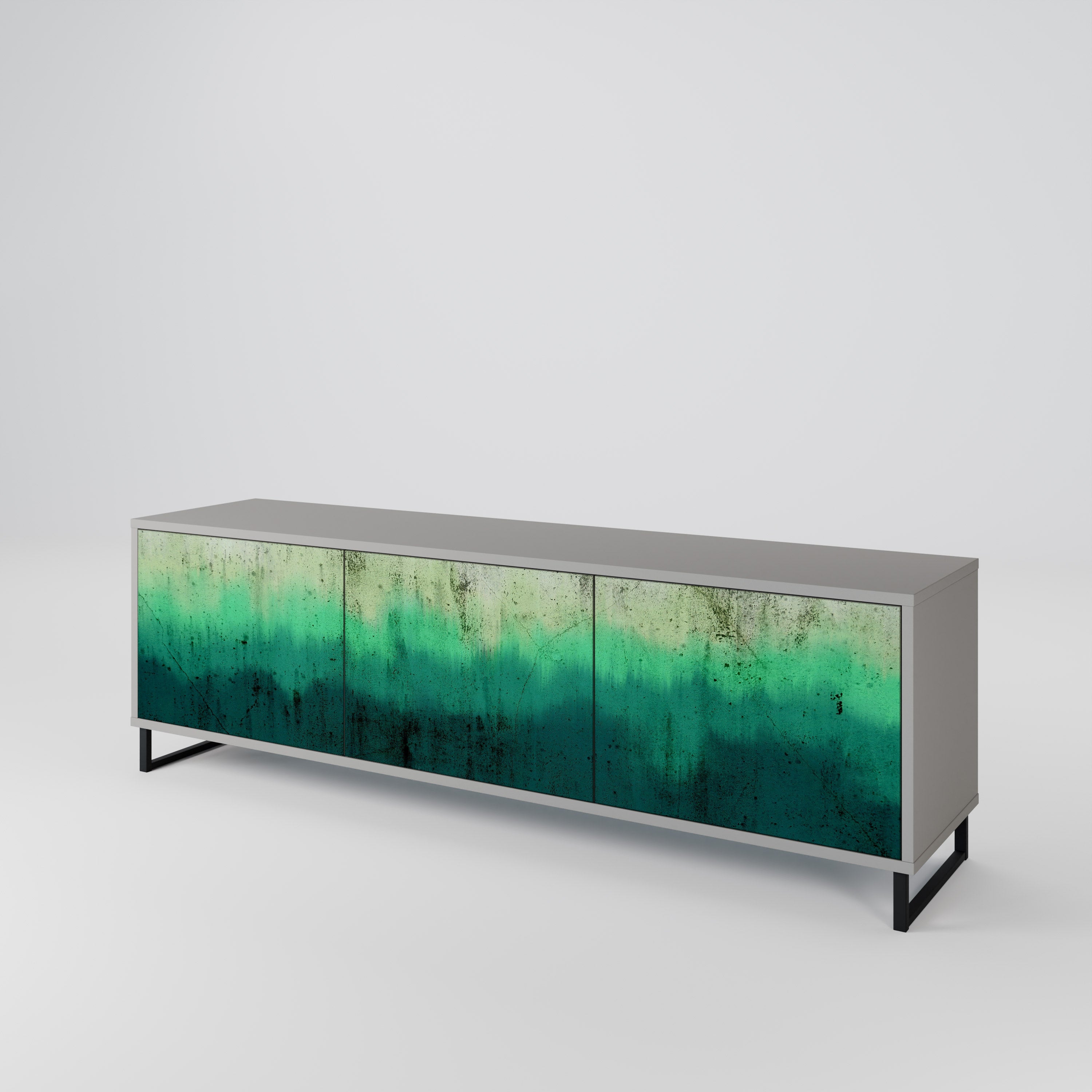 Meuble TV 3 portes NORTHERN LIGHTS, finition grise