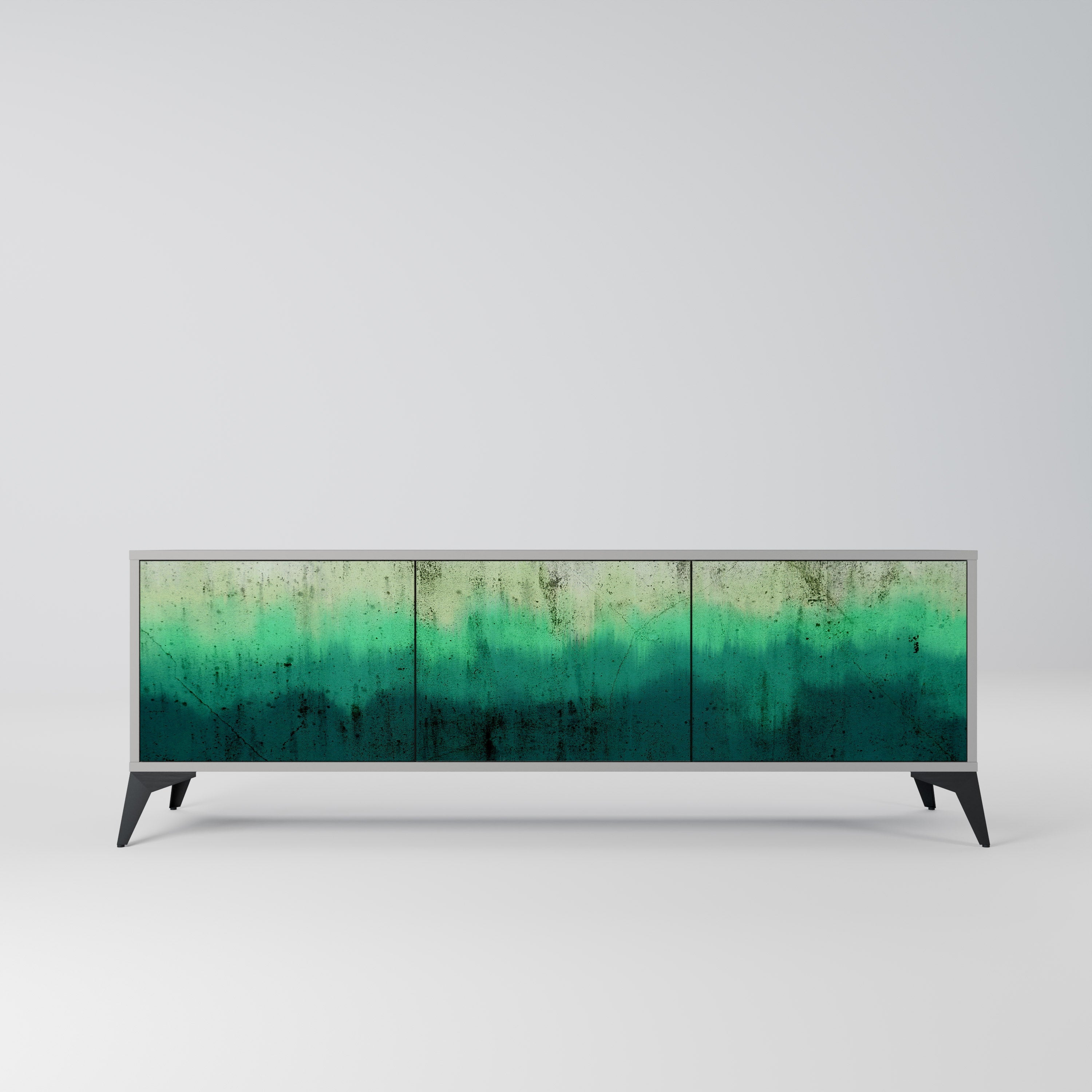 Meuble TV 3 portes NORTHERN LIGHTS, finition grise