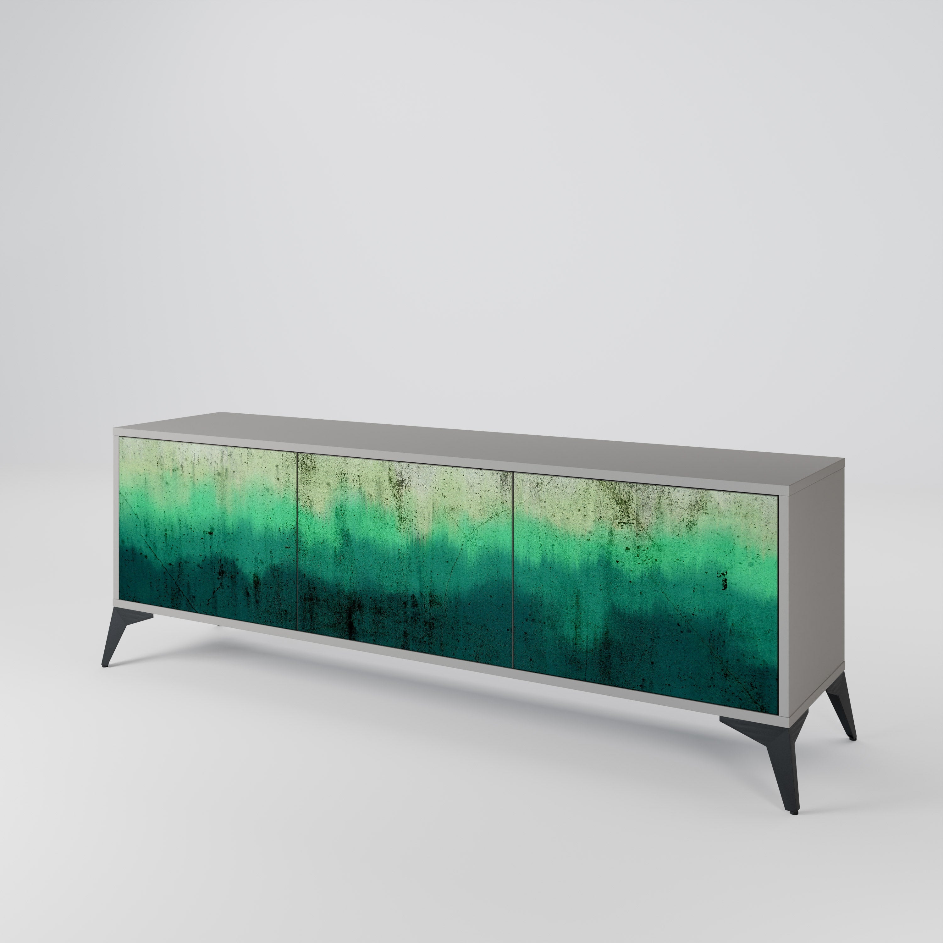 Meuble TV 3 portes NORTHERN LIGHTS, finition grise