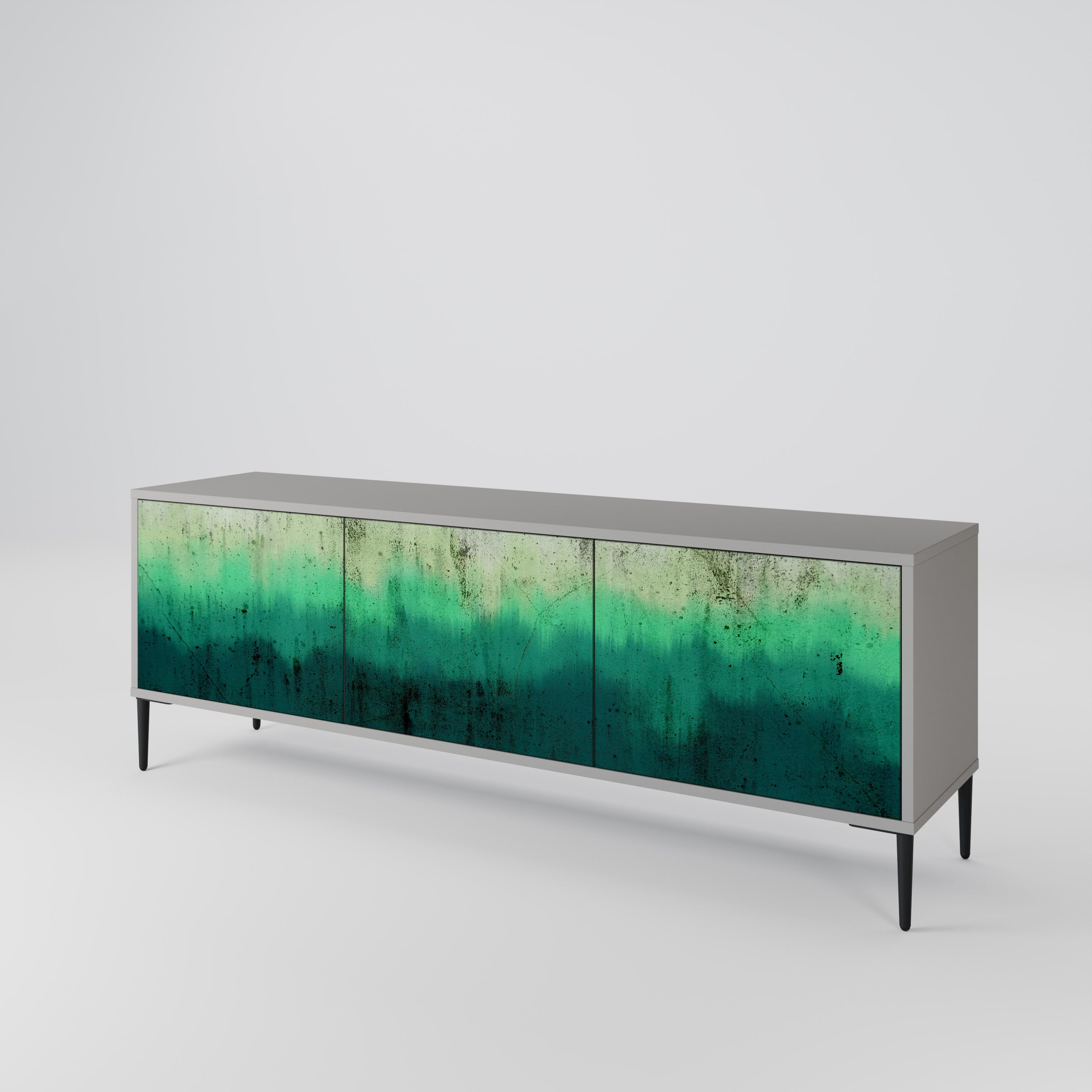 Meuble TV 3 portes NORTHERN LIGHTS, finition grise