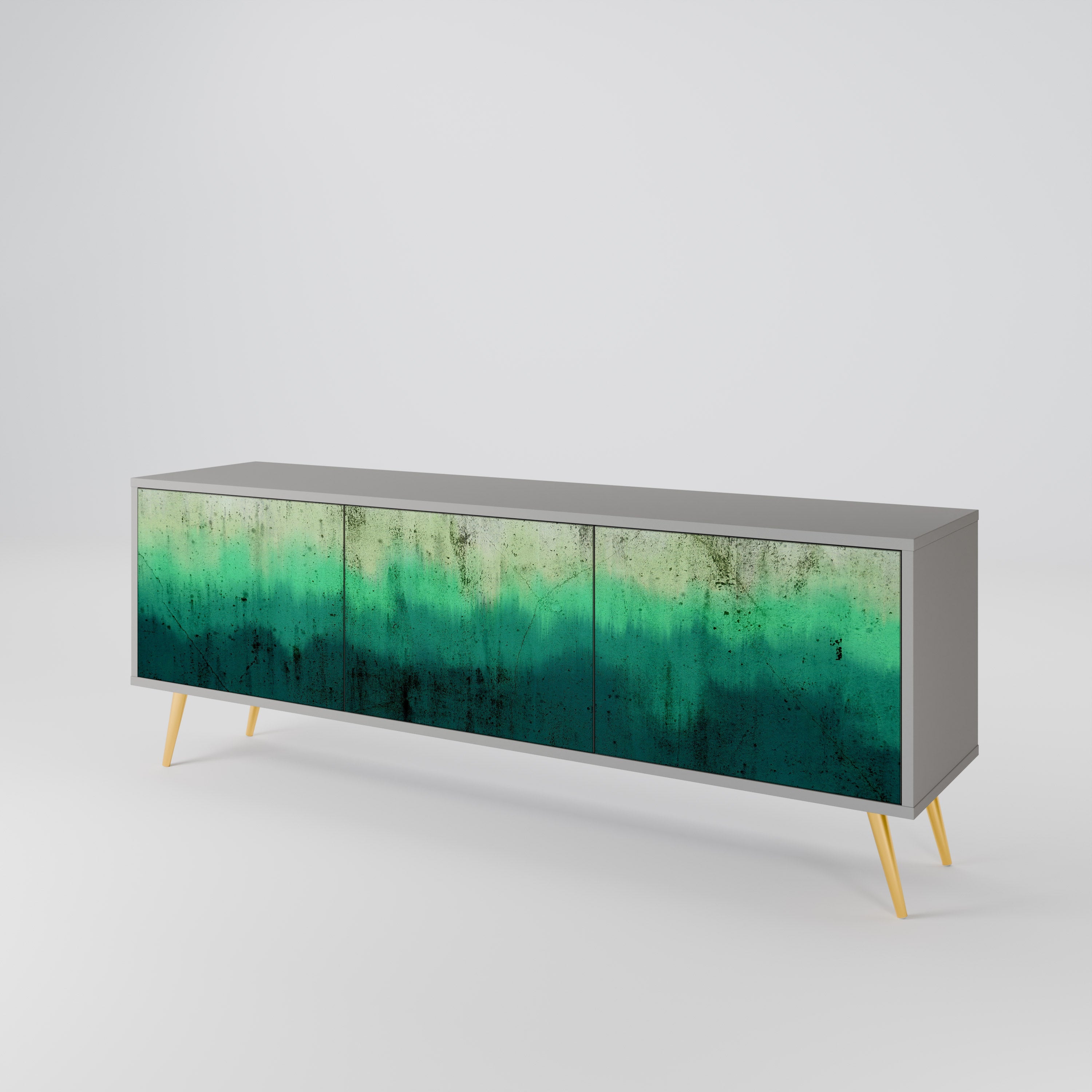 Meuble TV 3 portes NORTHERN LIGHTS, finition grise