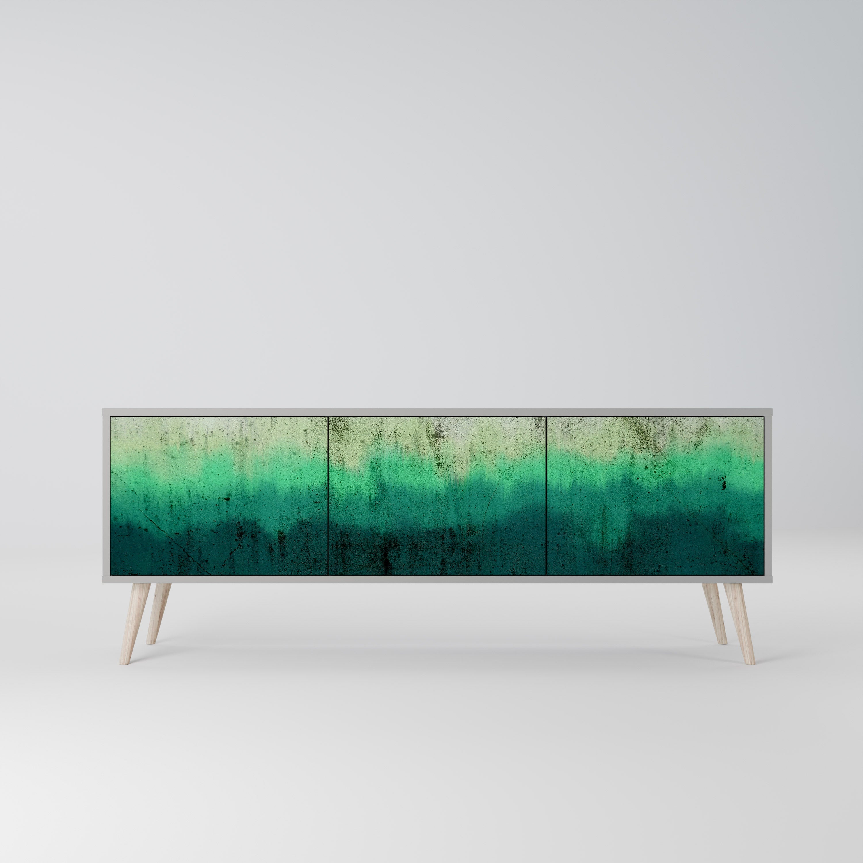 Meuble TV 3 portes NORTHERN LIGHTS, finition grise