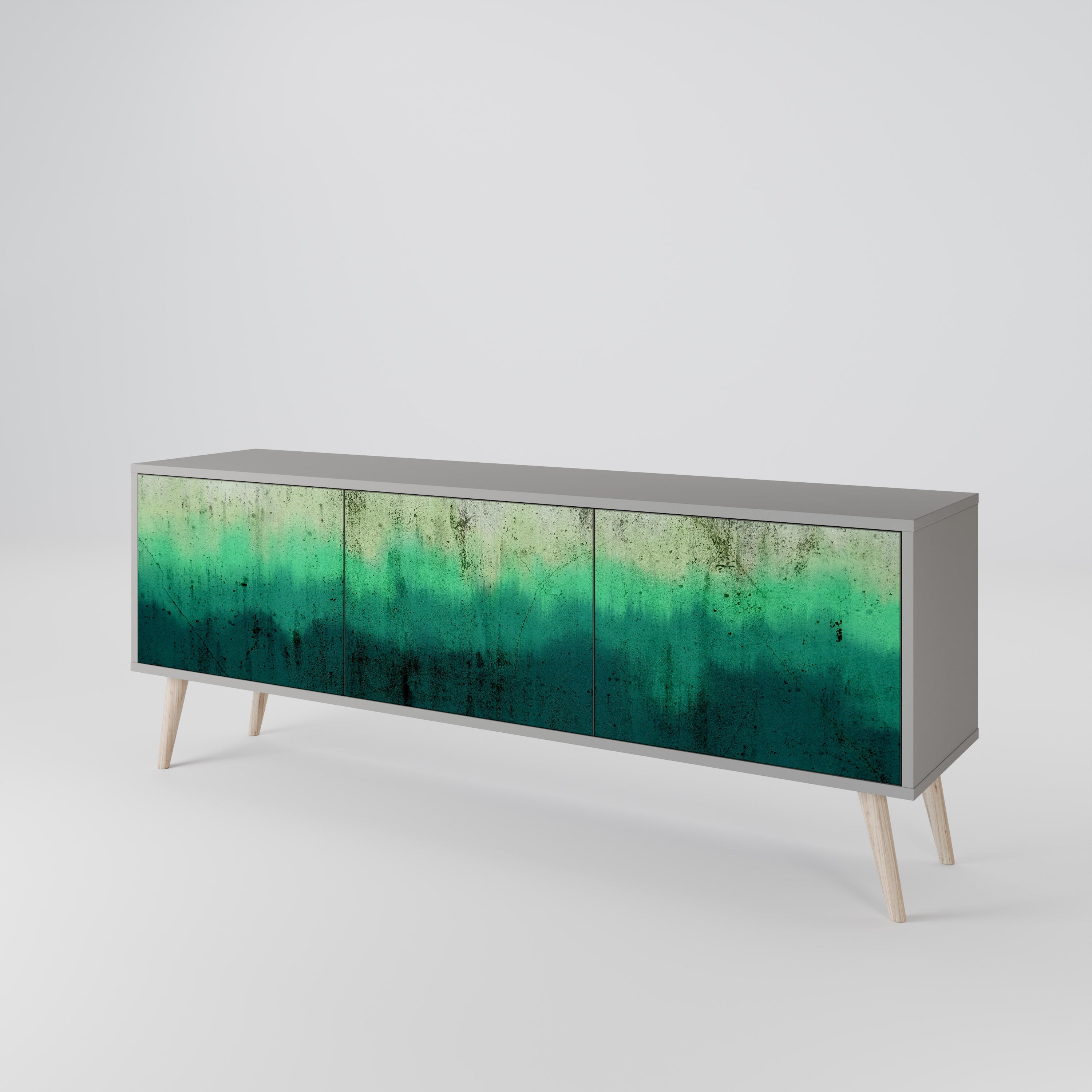 Meuble TV 3 portes NORTHERN LIGHTS, finition grise