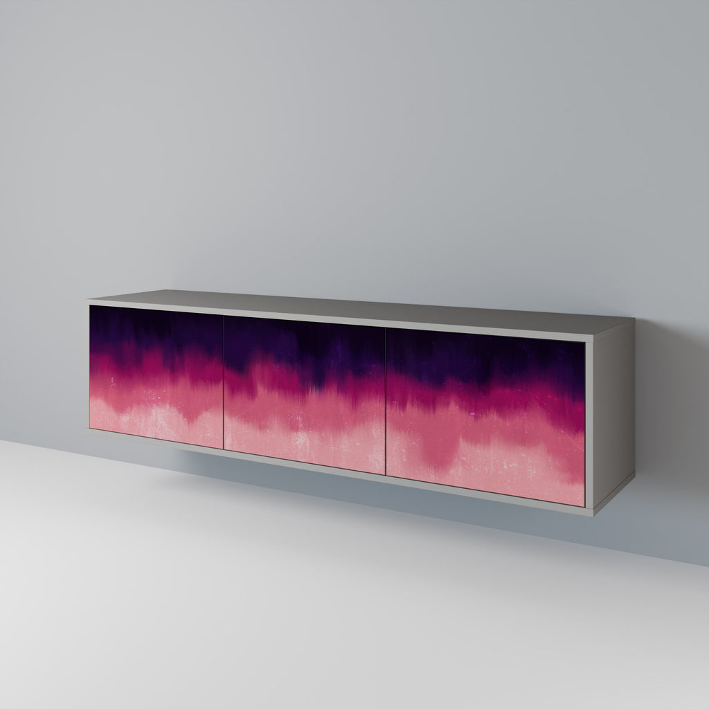 Meuble TV 3 portes AURORA BOREALIS finition grise