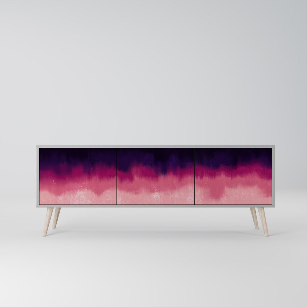 Meuble TV 3 portes AURORA BOREALIS finition grise