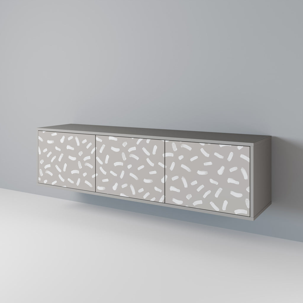 Meuble TV 3 portes PASSING SECONDS finition grise