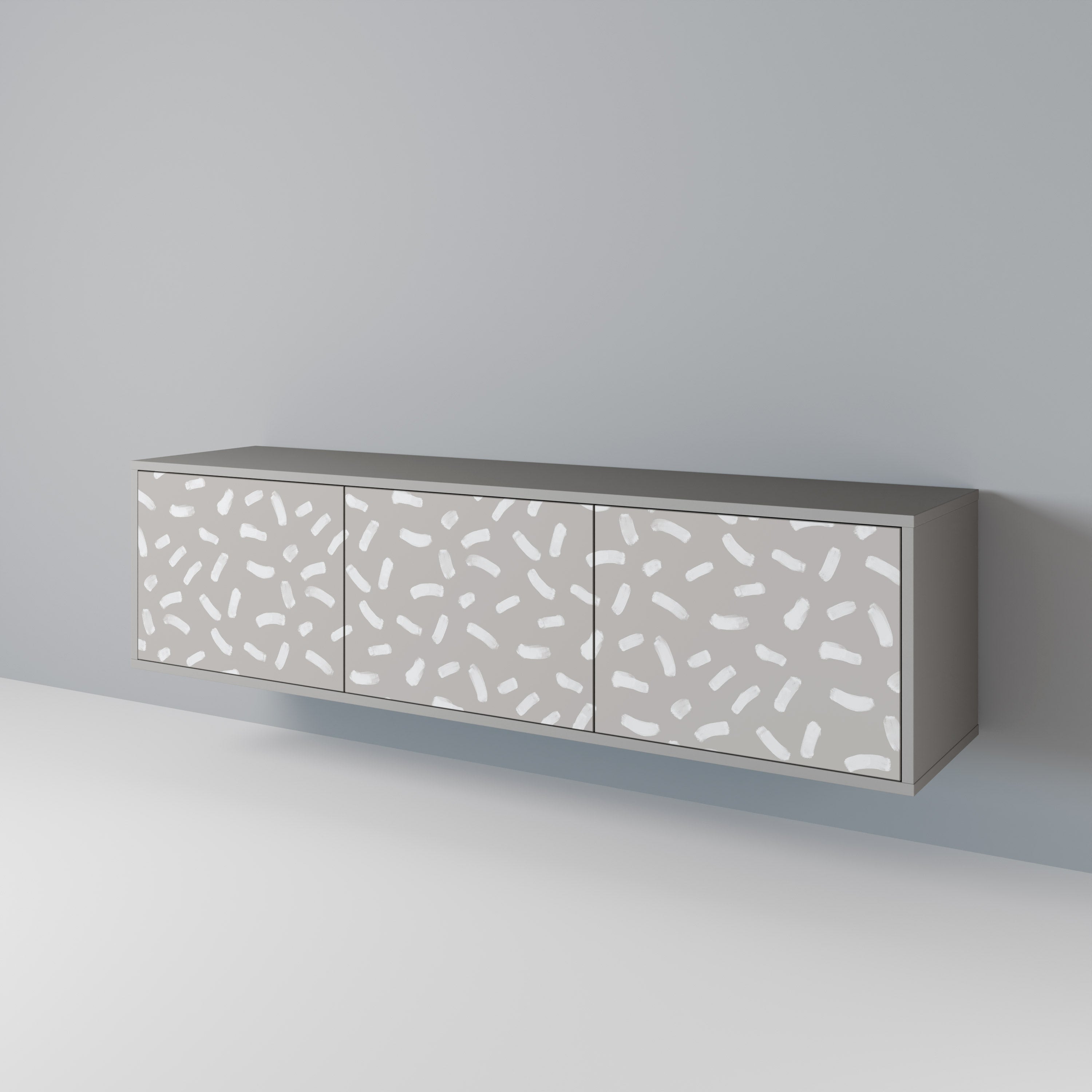 Meuble TV 3 portes PASSING SECONDS finition grise