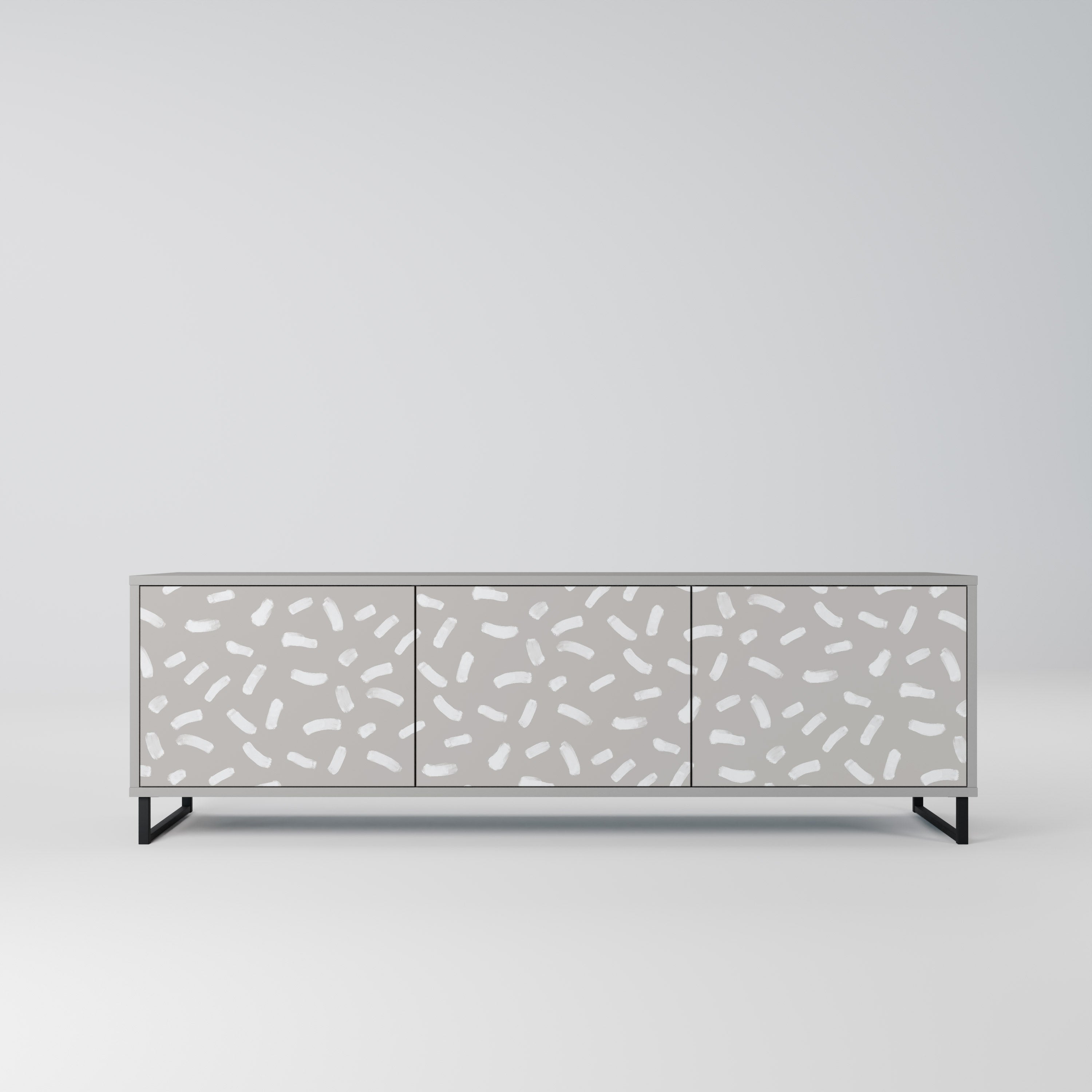 Meuble TV 3 portes PASSING SECONDS finition grise