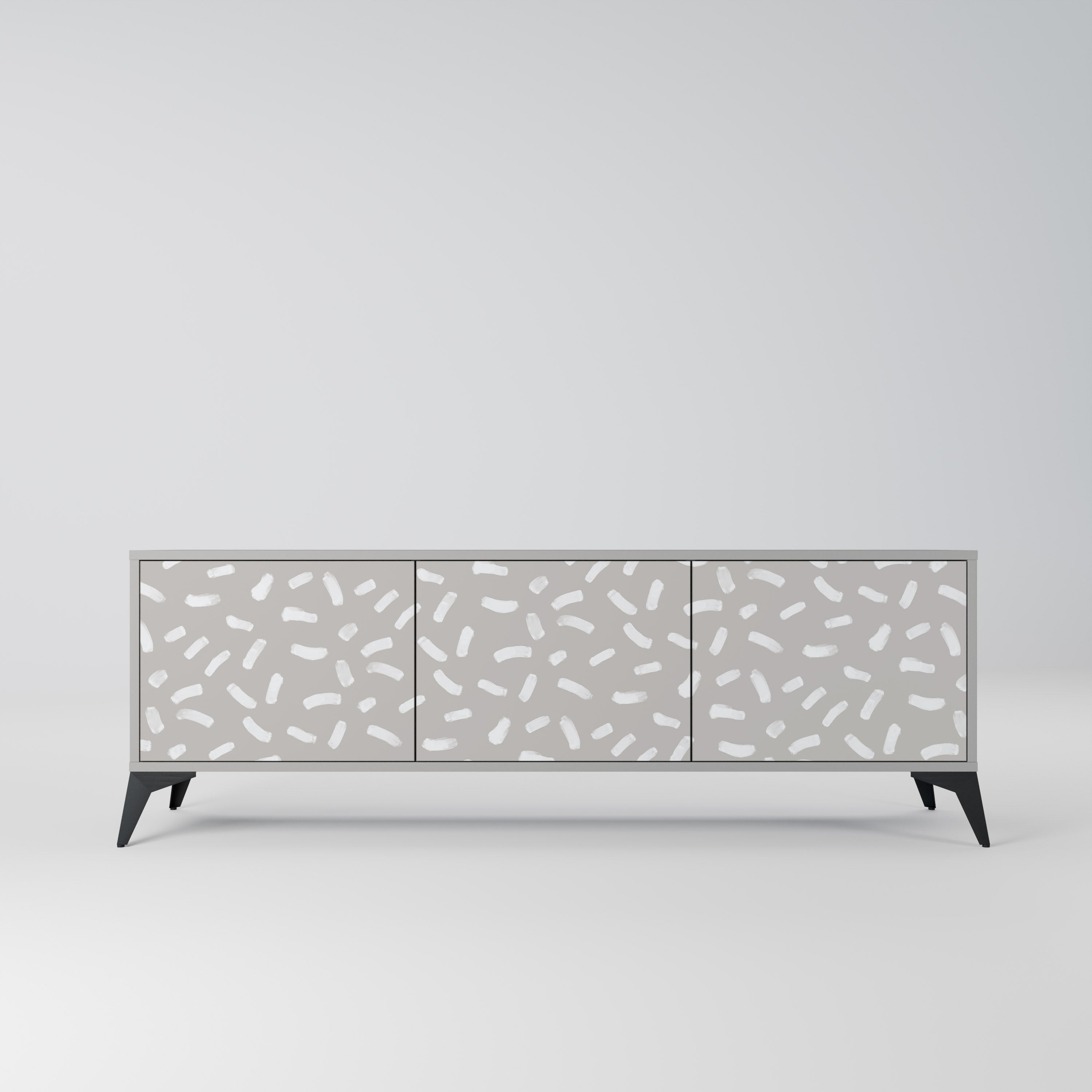 Meuble TV 3 portes PASSING SECONDS finition grise