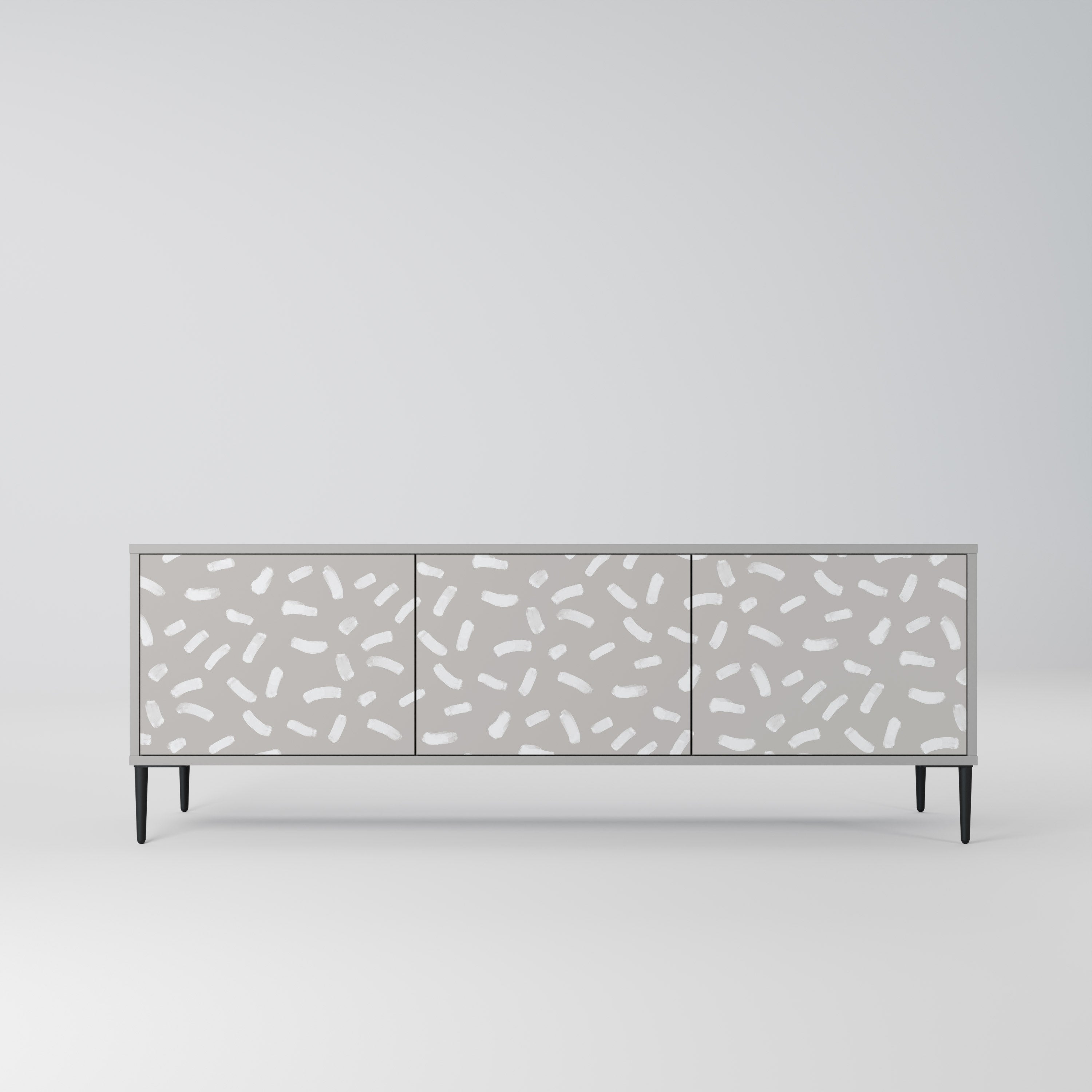 Meuble TV 3 portes PASSING SECONDS finition grise