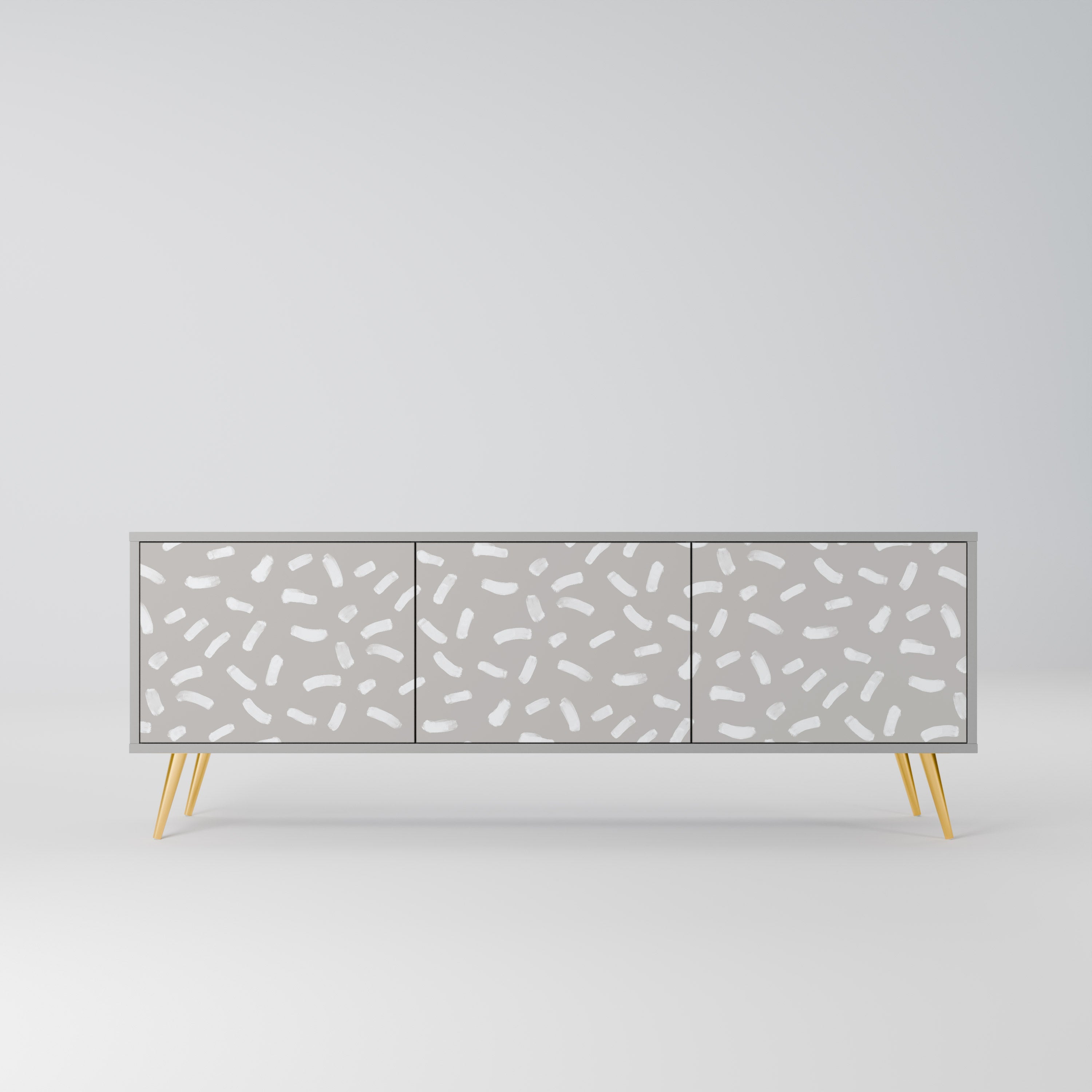 Meuble TV 3 portes PASSING SECONDS finition grise