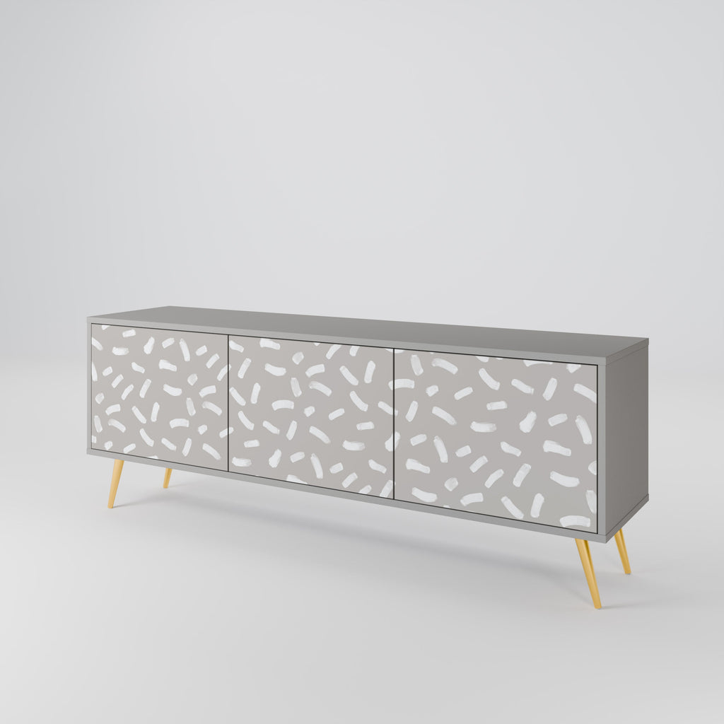 Meuble TV 3 portes PASSING SECONDS finition grise