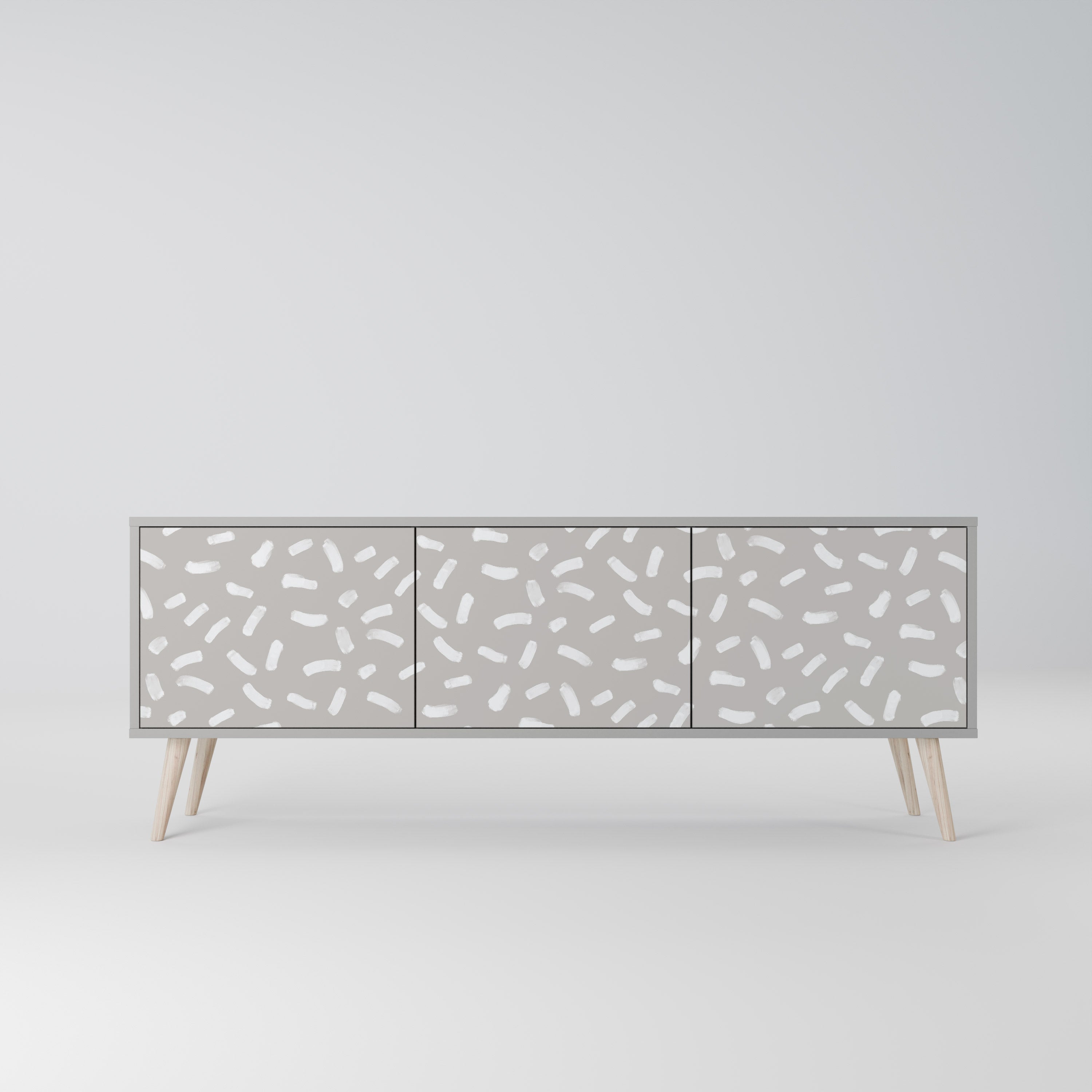 Meuble TV 3 portes PASSING SECONDS finition grise