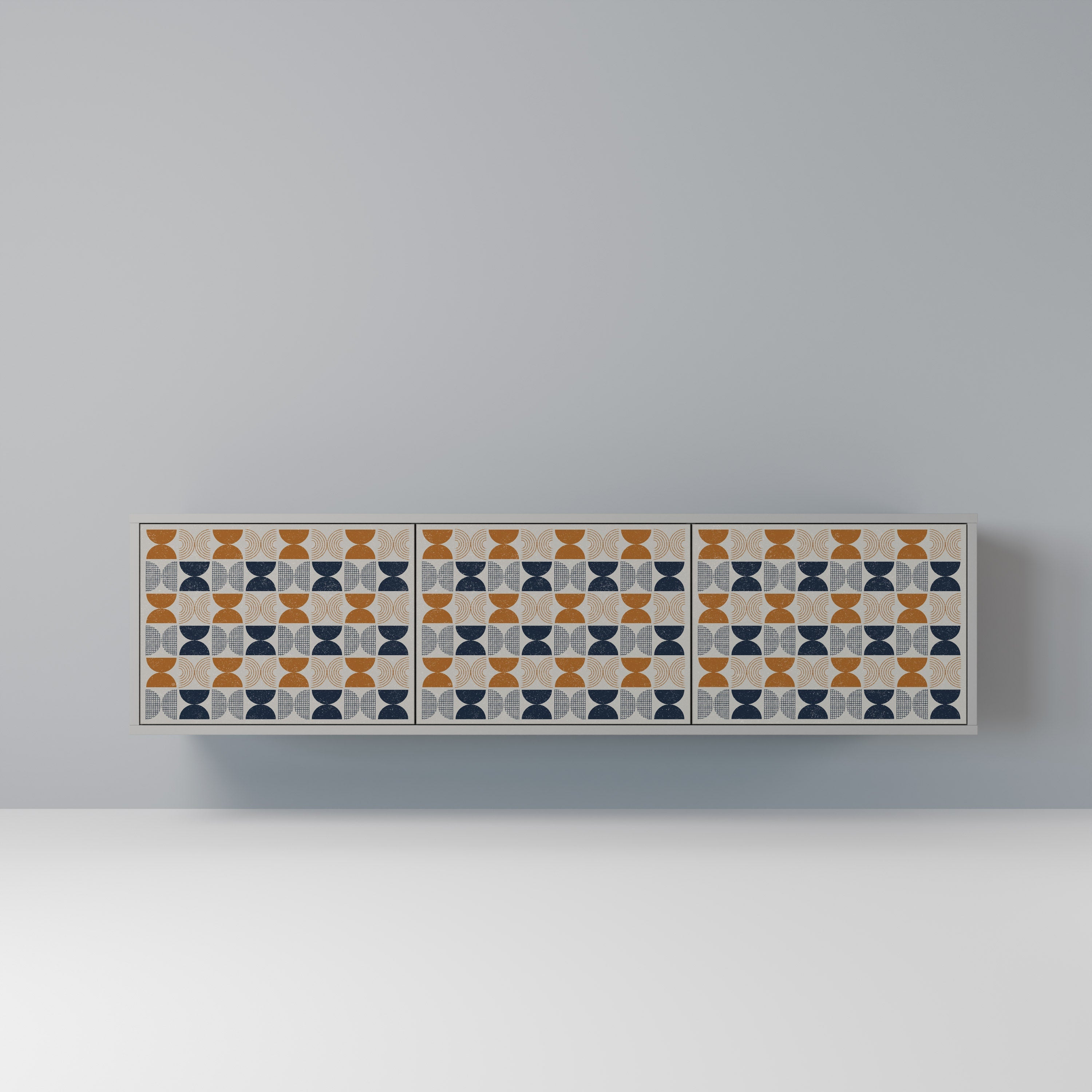 Meuble TV 3 portes REFLECTION RANGE en finition grise