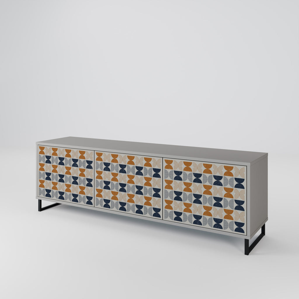 Meuble TV 3 portes REFLECTION RANGE en finition grise