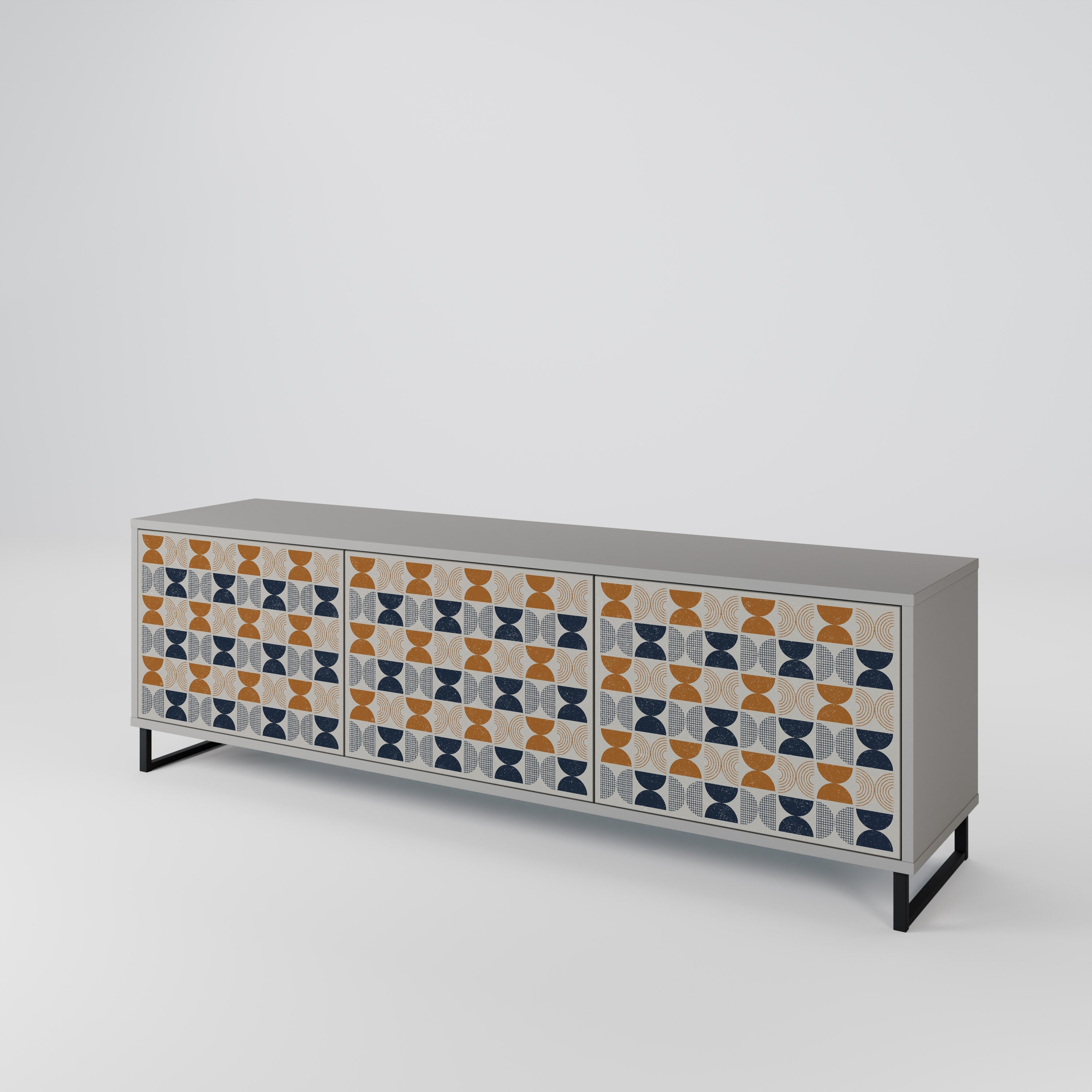 Meuble TV 3 portes REFLECTION RANGE en finition grise