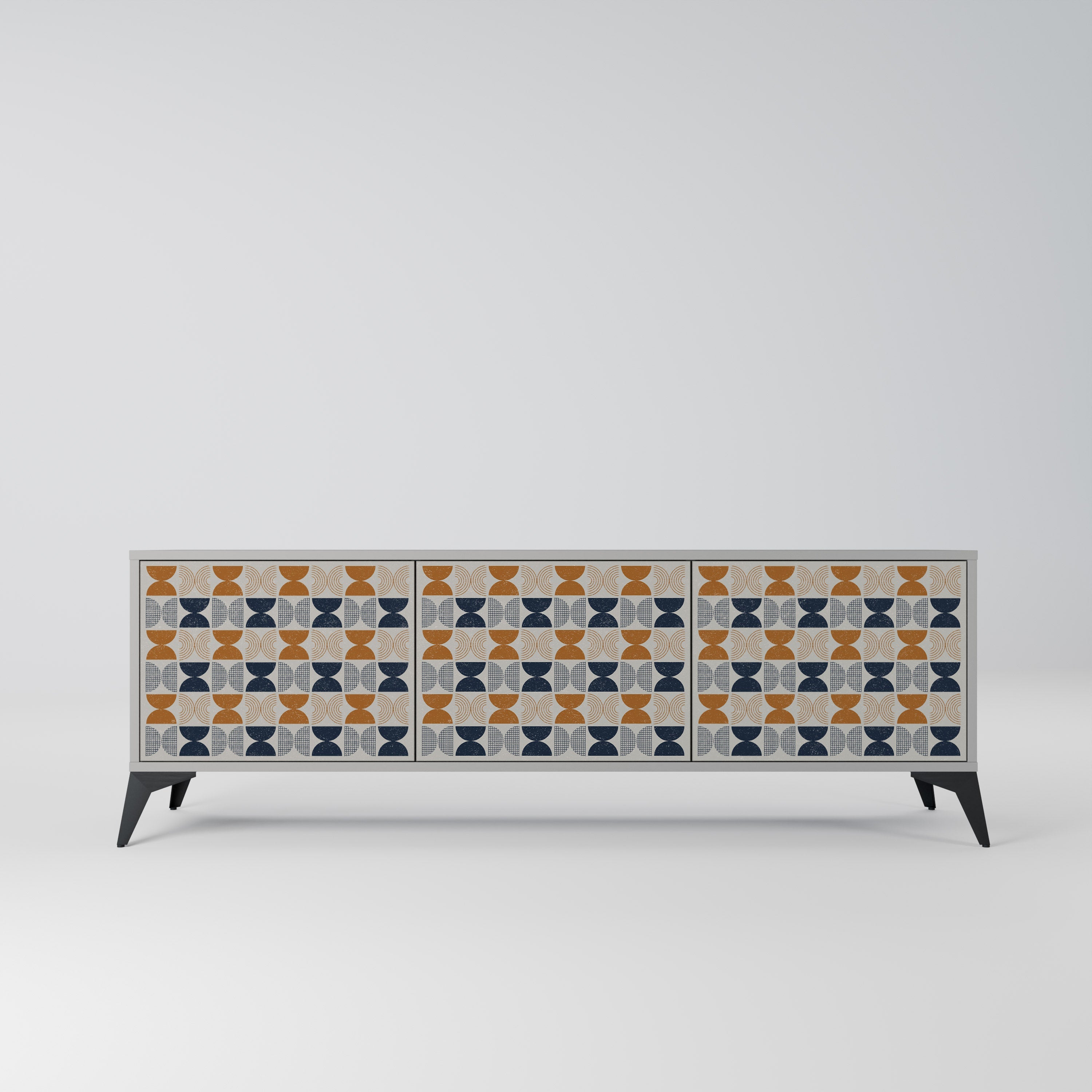 Meuble TV 3 portes REFLECTION RANGE en finition grise