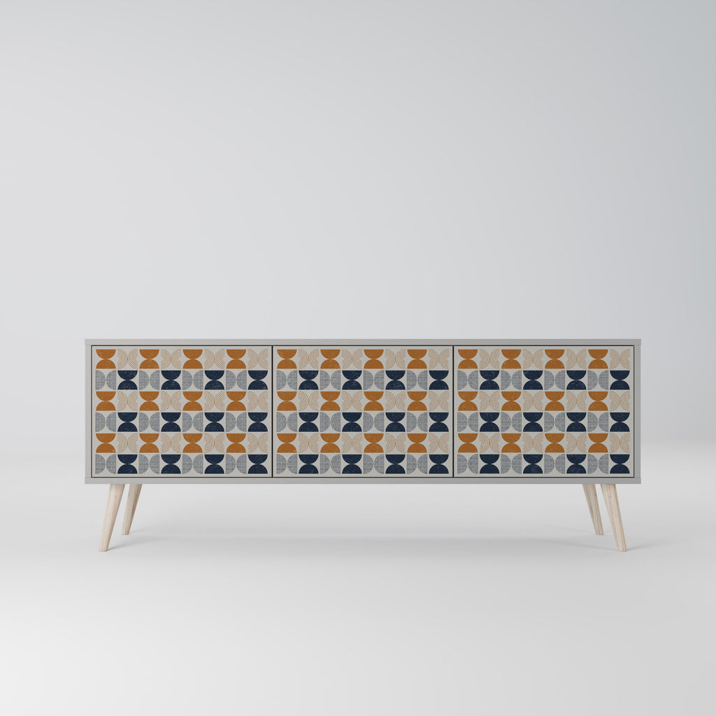 Meuble TV 3 portes REFLECTION RANGE en finition grise