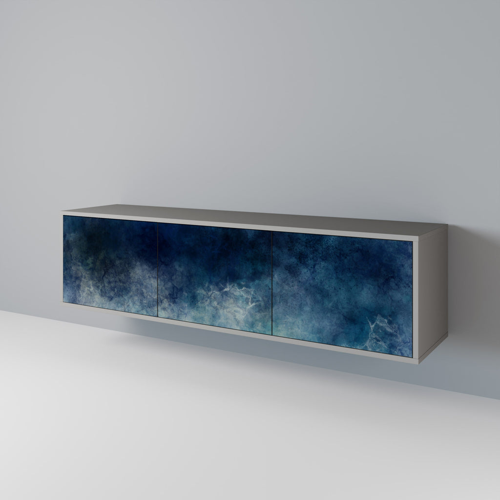 Meuble TV 3 portes CELESTIAL FALL, finition grise