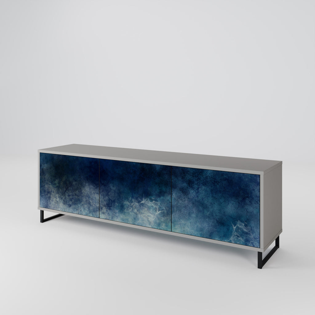 Meuble TV 3 portes CELESTIAL FALL, finition grise