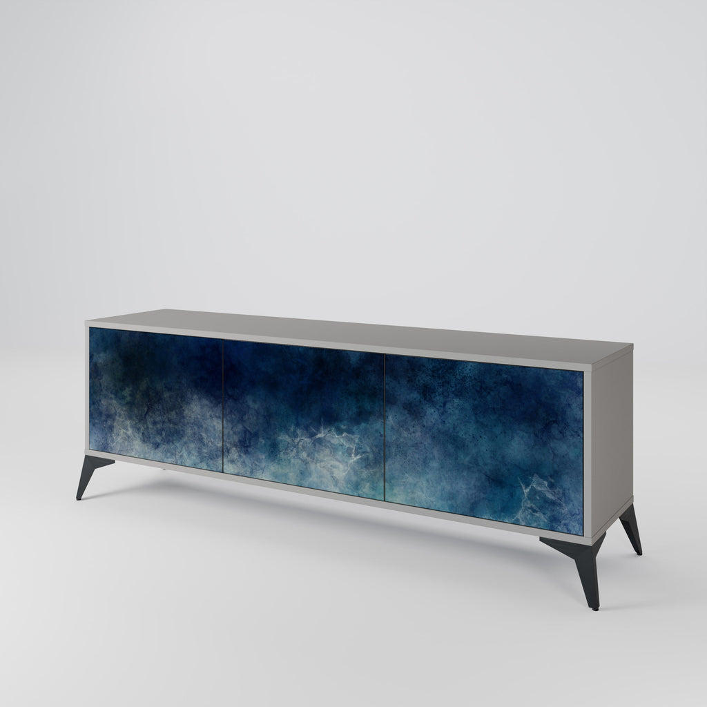 Meuble TV 3 portes CELESTIAL FALL, finition grise