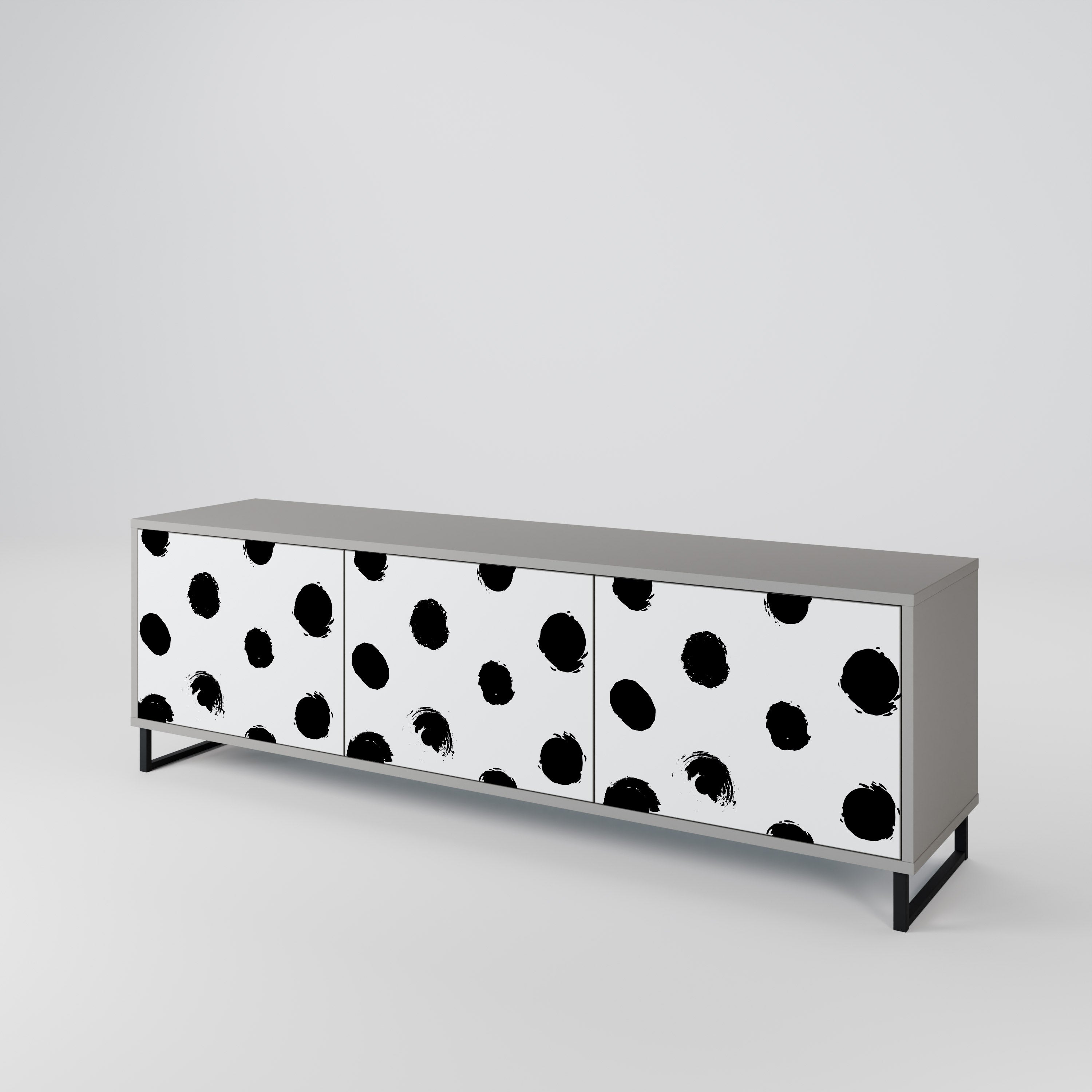 SLIPPING MINUTES Meuble TV 3 portes finition grise