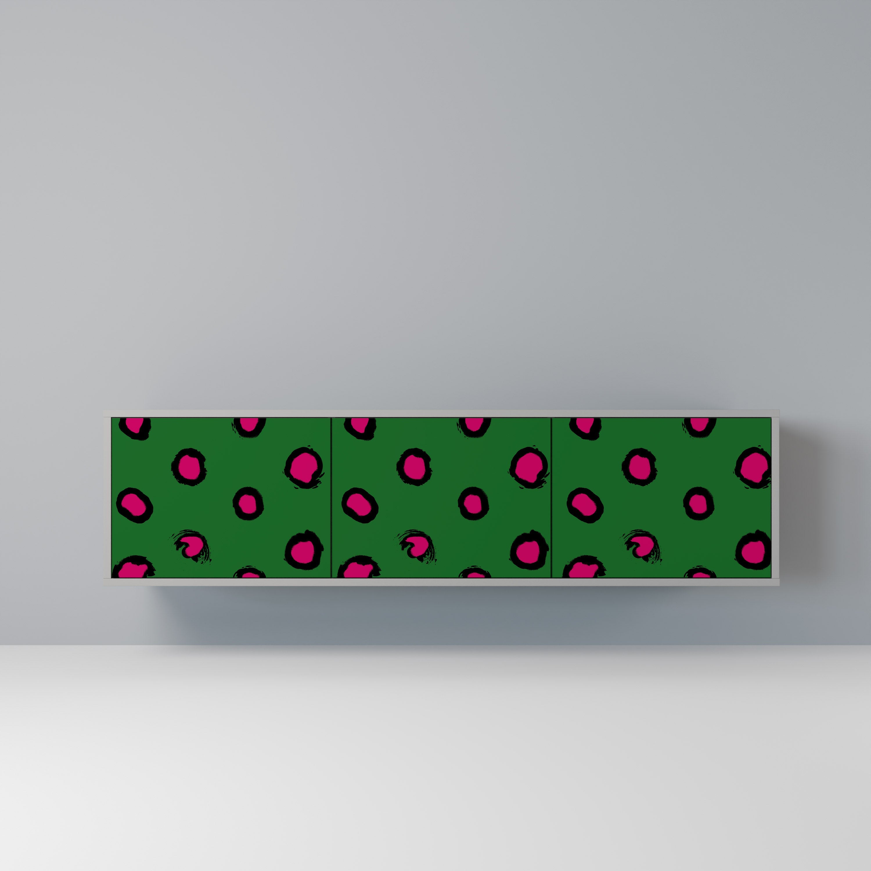 Meuble TV 3 portes FUNKY SPOTS finition grise