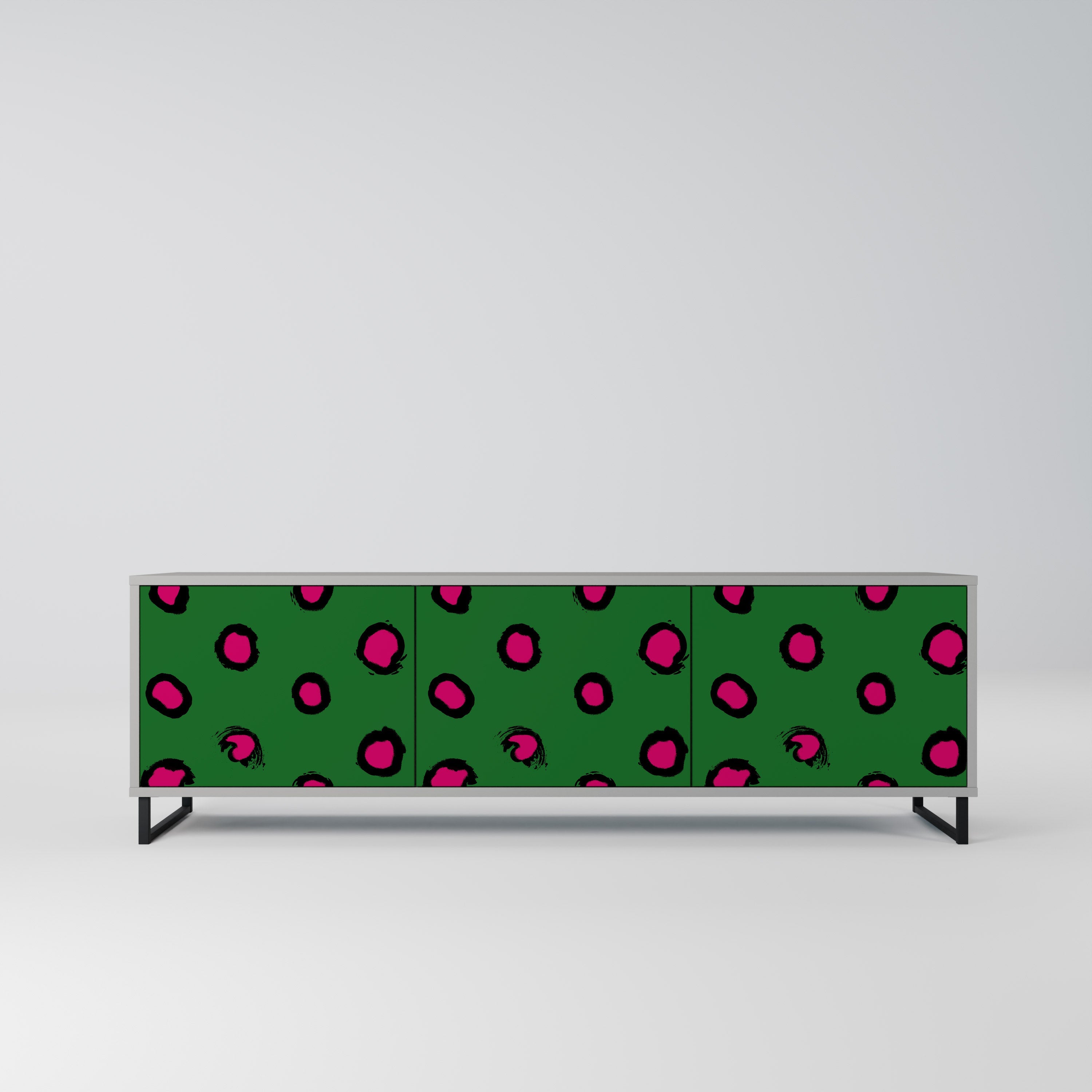 Meuble TV 3 portes FUNKY SPOTS finition grise