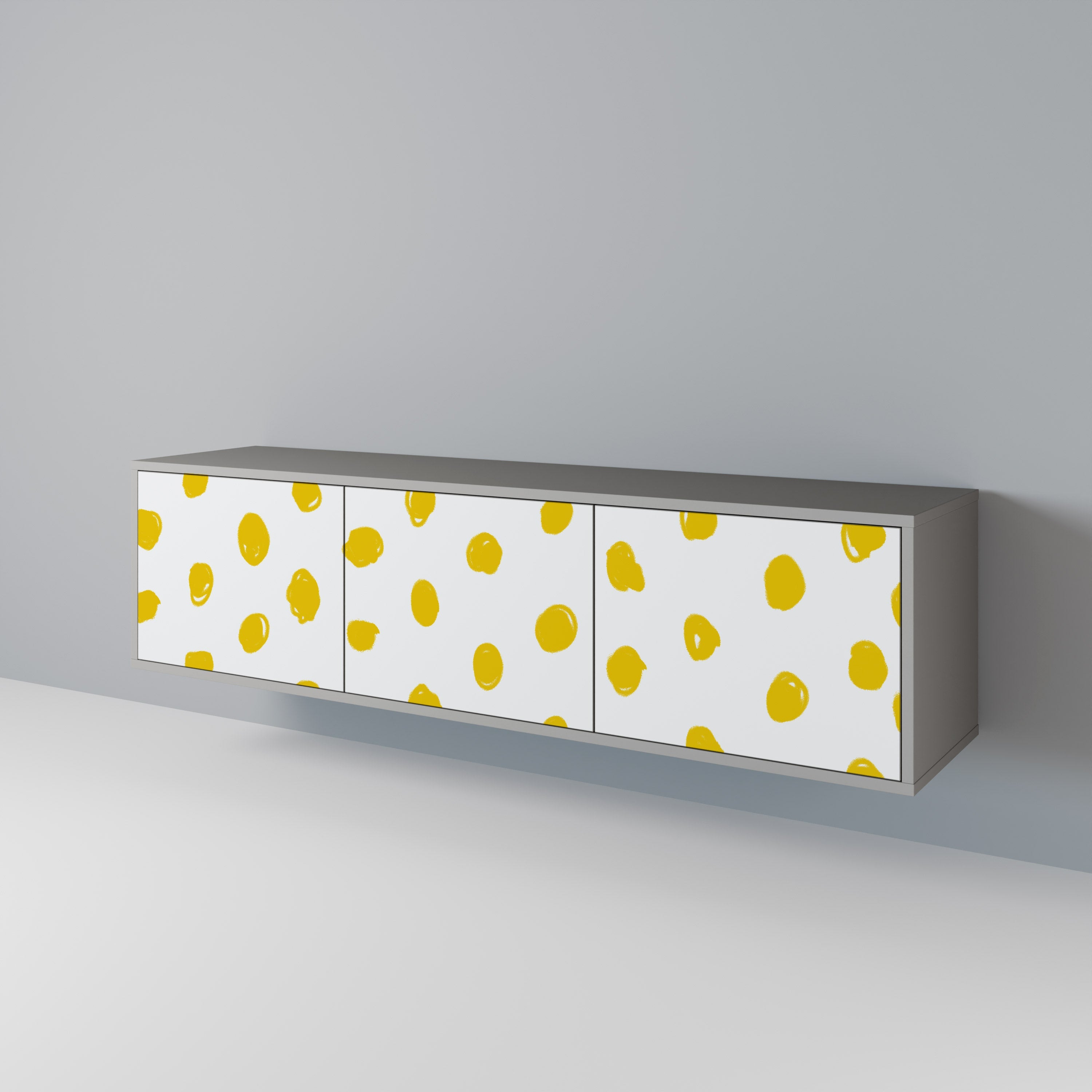 Meuble TV 3 portes RADIANT REVERIE finition grise