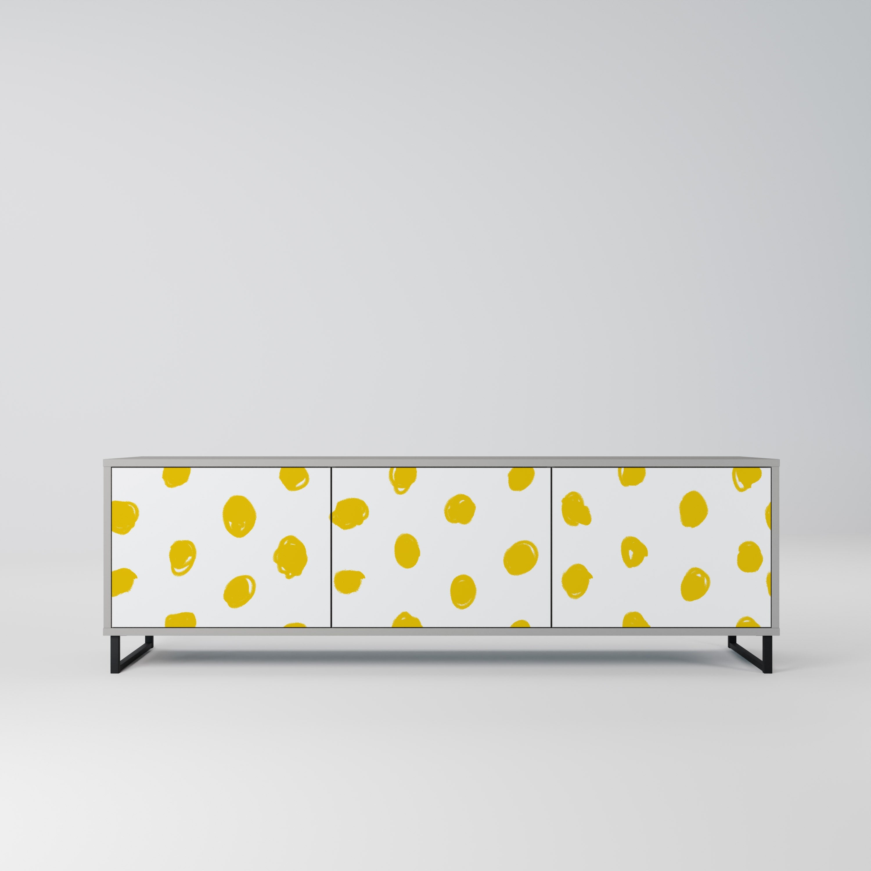 Meuble TV 3 portes RADIANT REVERIE finition grise