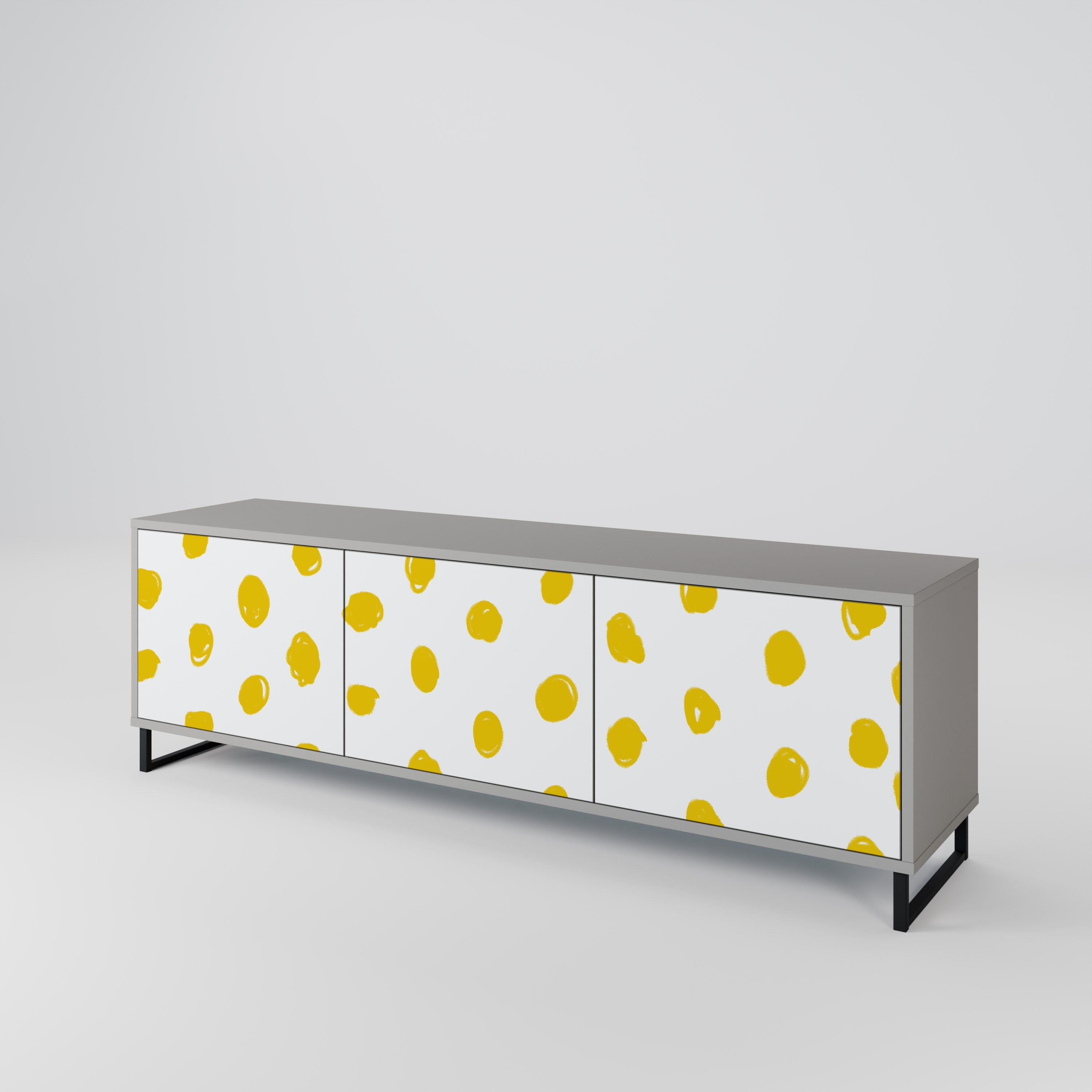 Meuble TV 3 portes RADIANT REVERIE finition grise