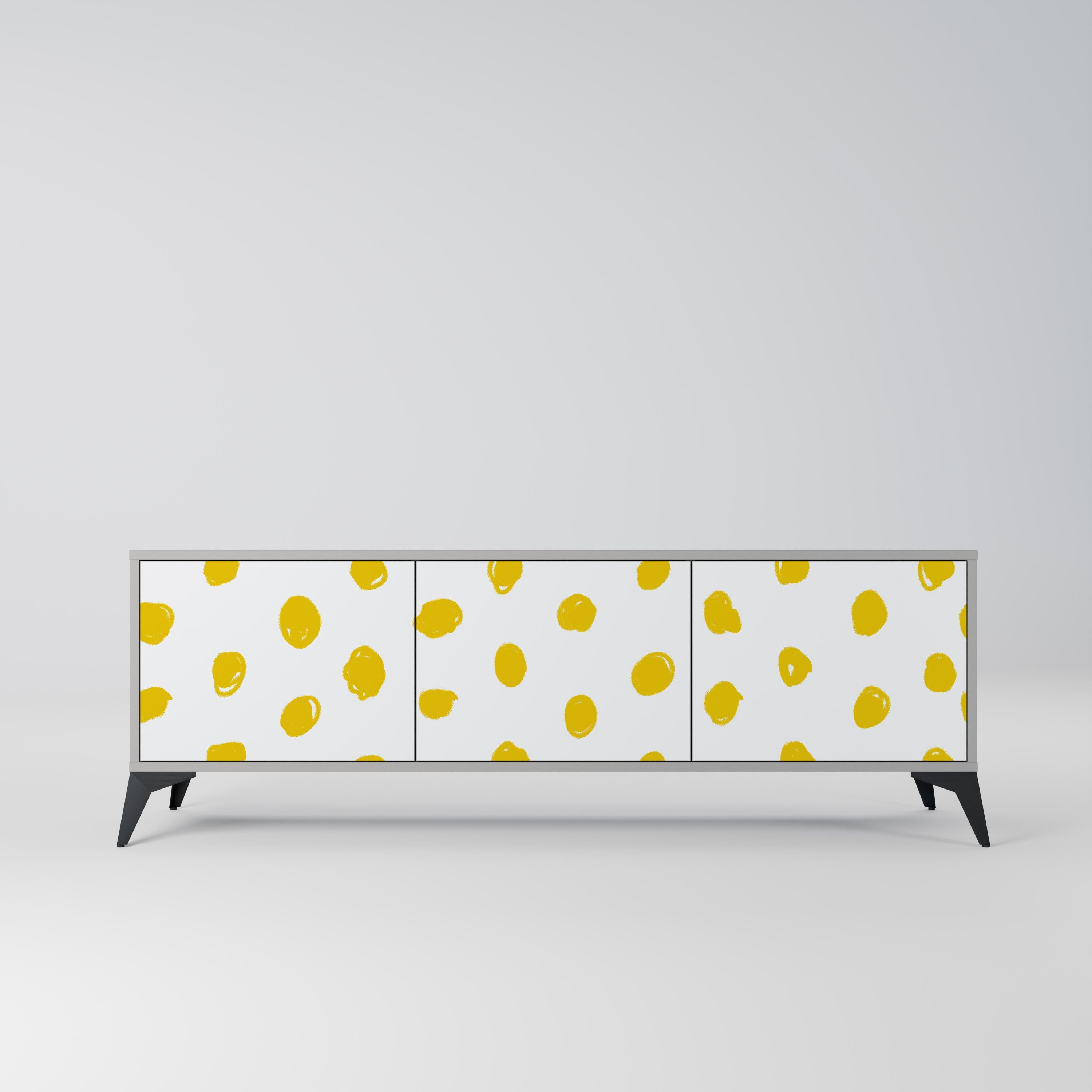 Meuble TV 3 portes RADIANT REVERIE finition grise