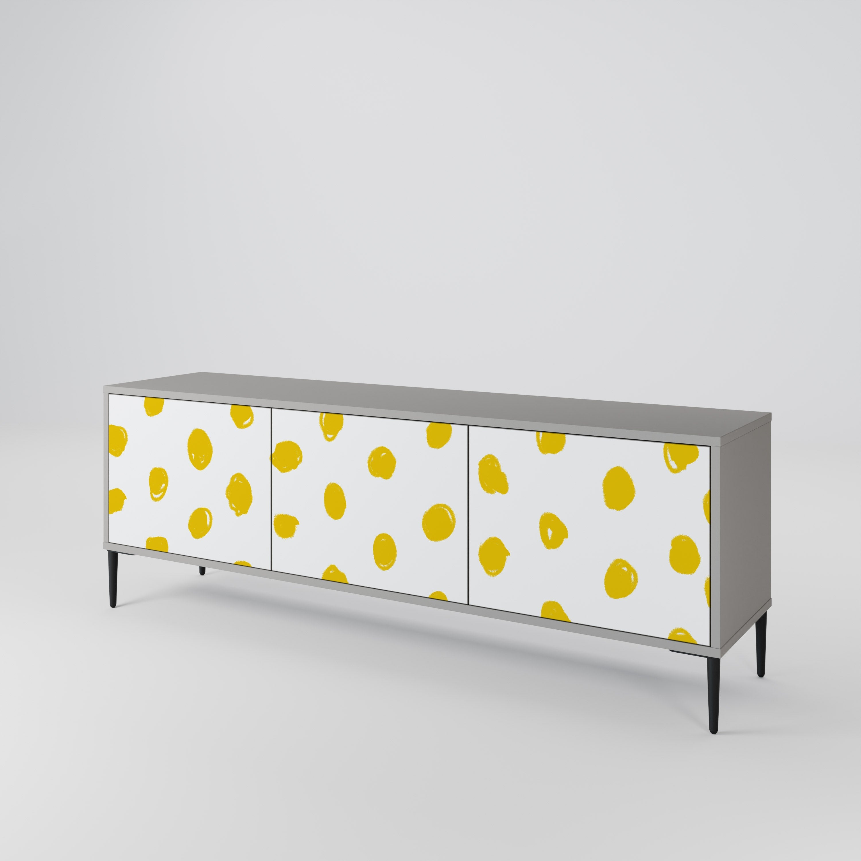 Meuble TV 3 portes RADIANT REVERIE finition grise