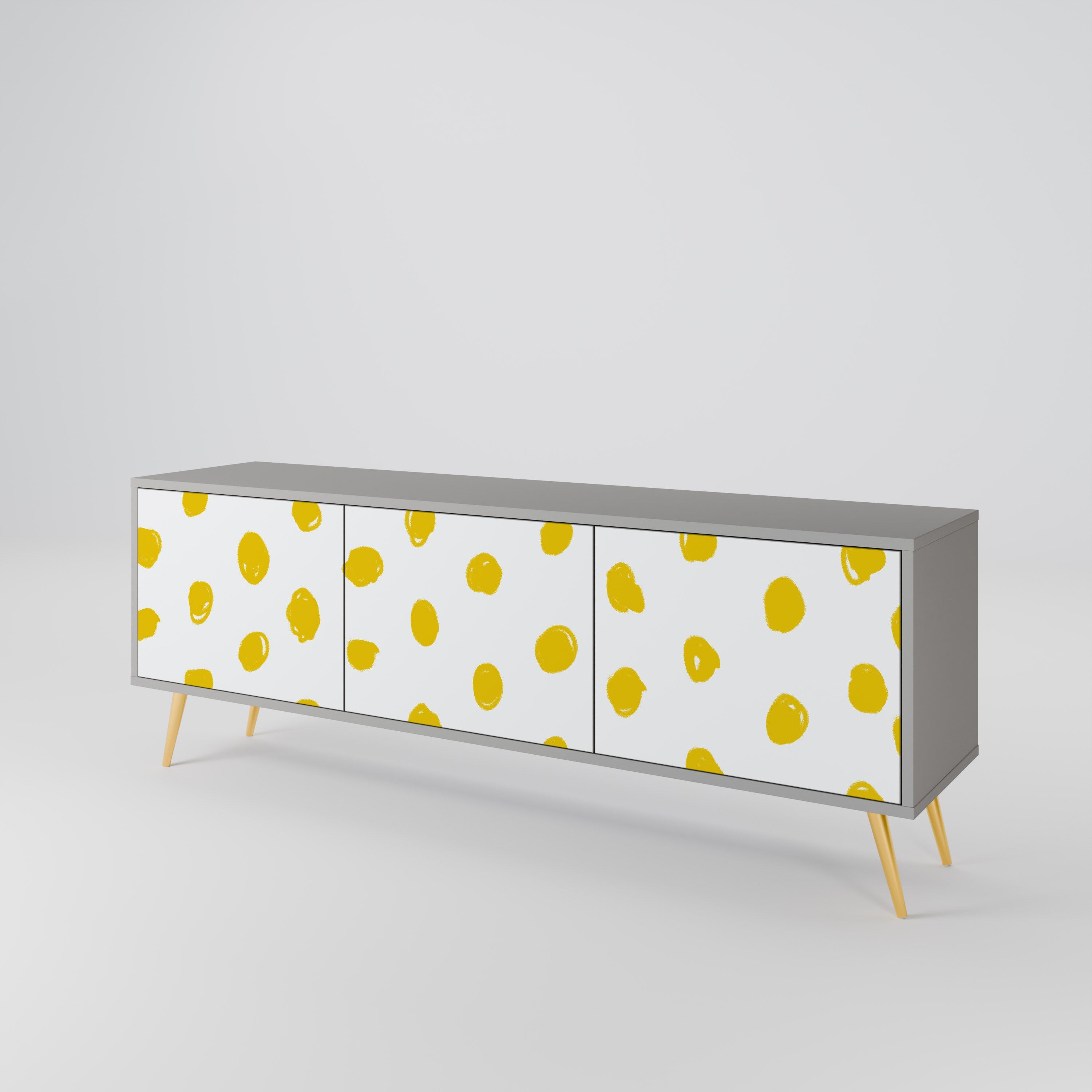 Meuble TV 3 portes RADIANT REVERIE finition grise